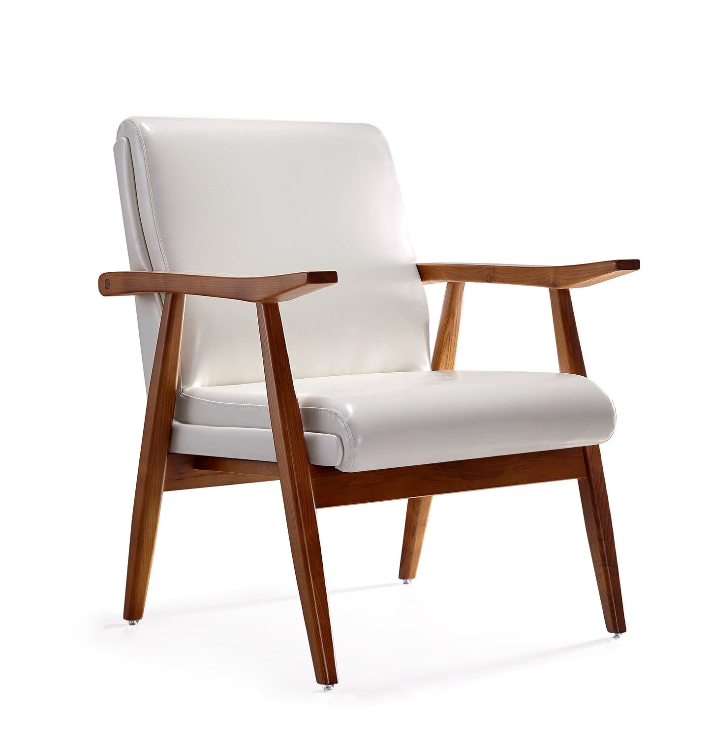 Manhattan Comfort ArchDuke White and Amber Faux Leather Accent Chair AC001-WH