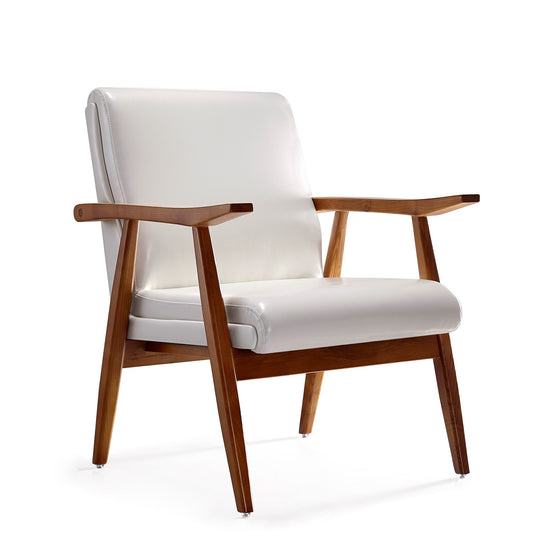 Manhattan Comfort ArchDuke White and Amber Faux Leather Accent Chair AC001-WH
