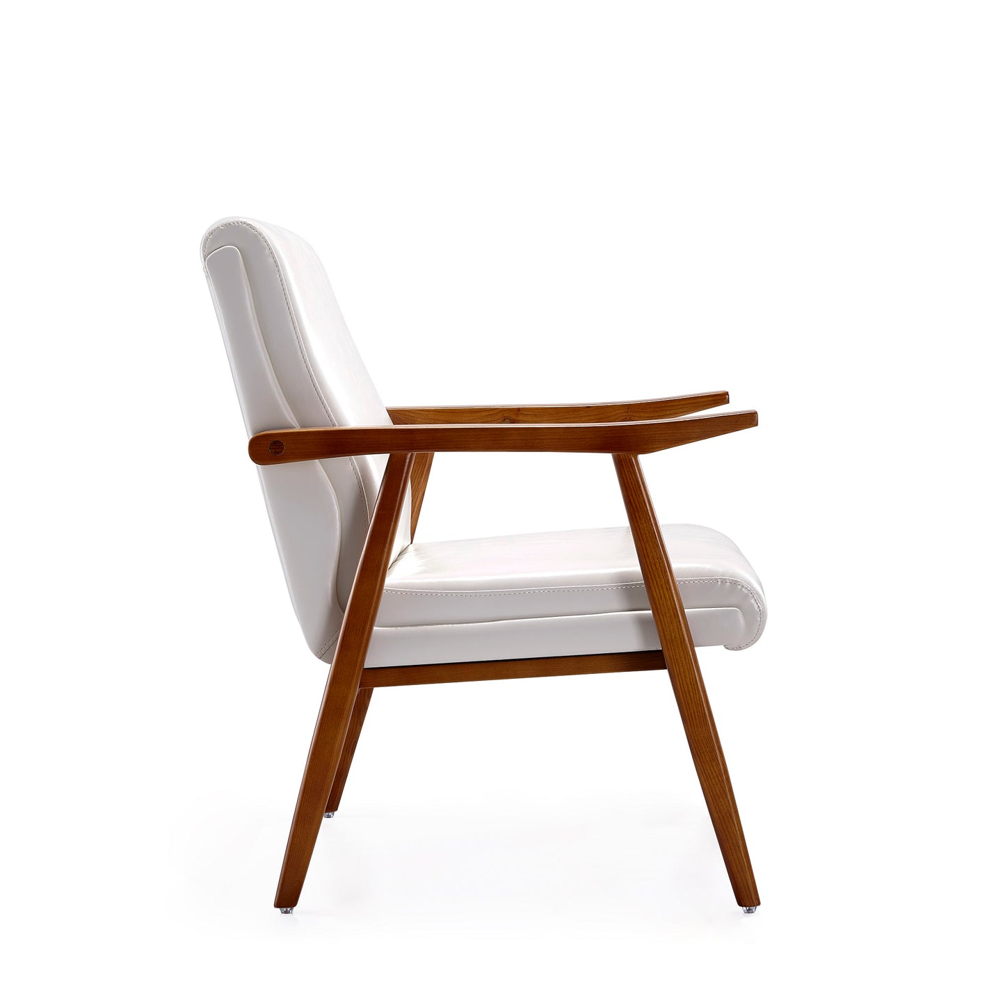 Manhattan Comfort ArchDuke White and Amber Faux Leather Accent Chair AC001-WH