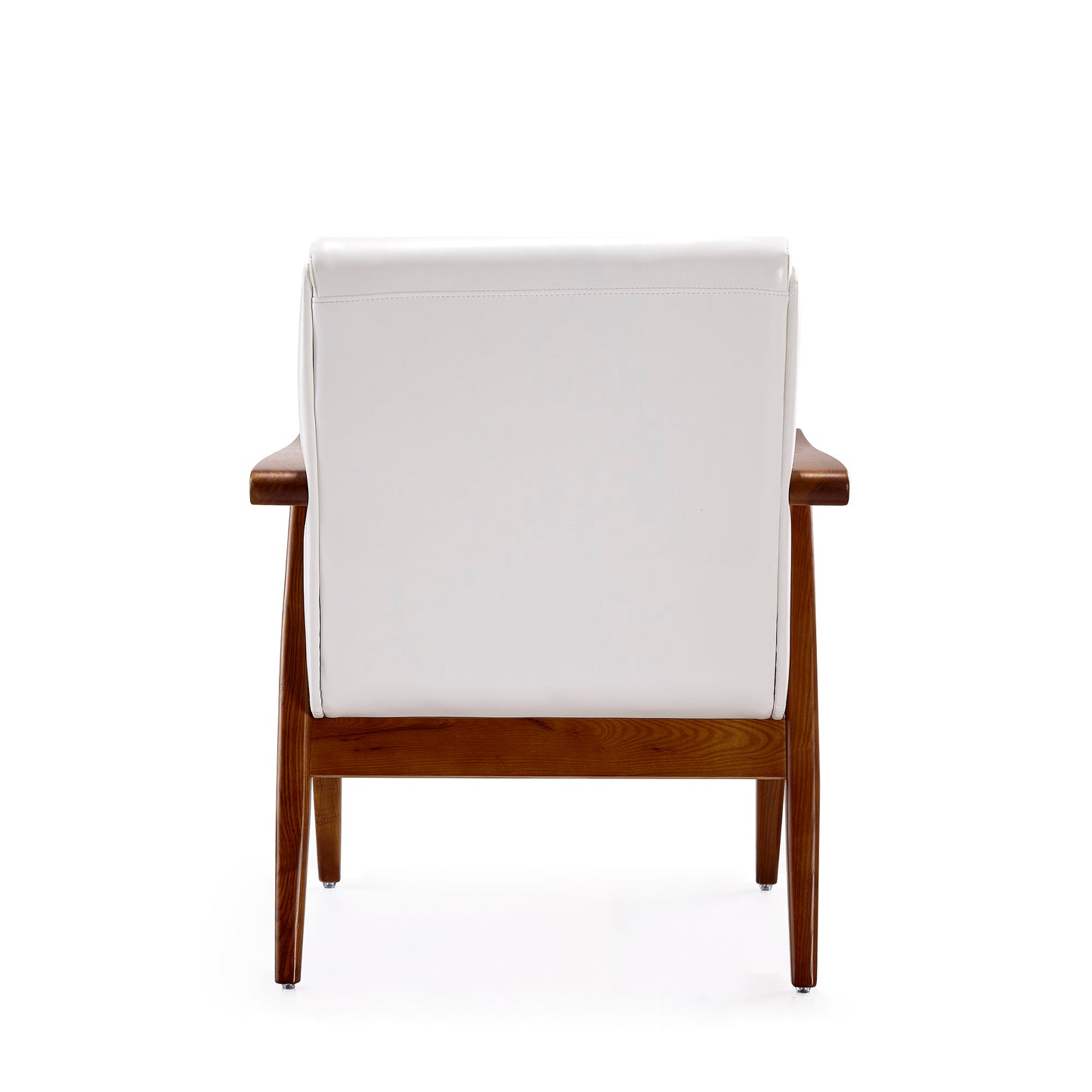 Manhattan Comfort ArchDuke White and Amber Faux Leather Accent Chair AC001-WH