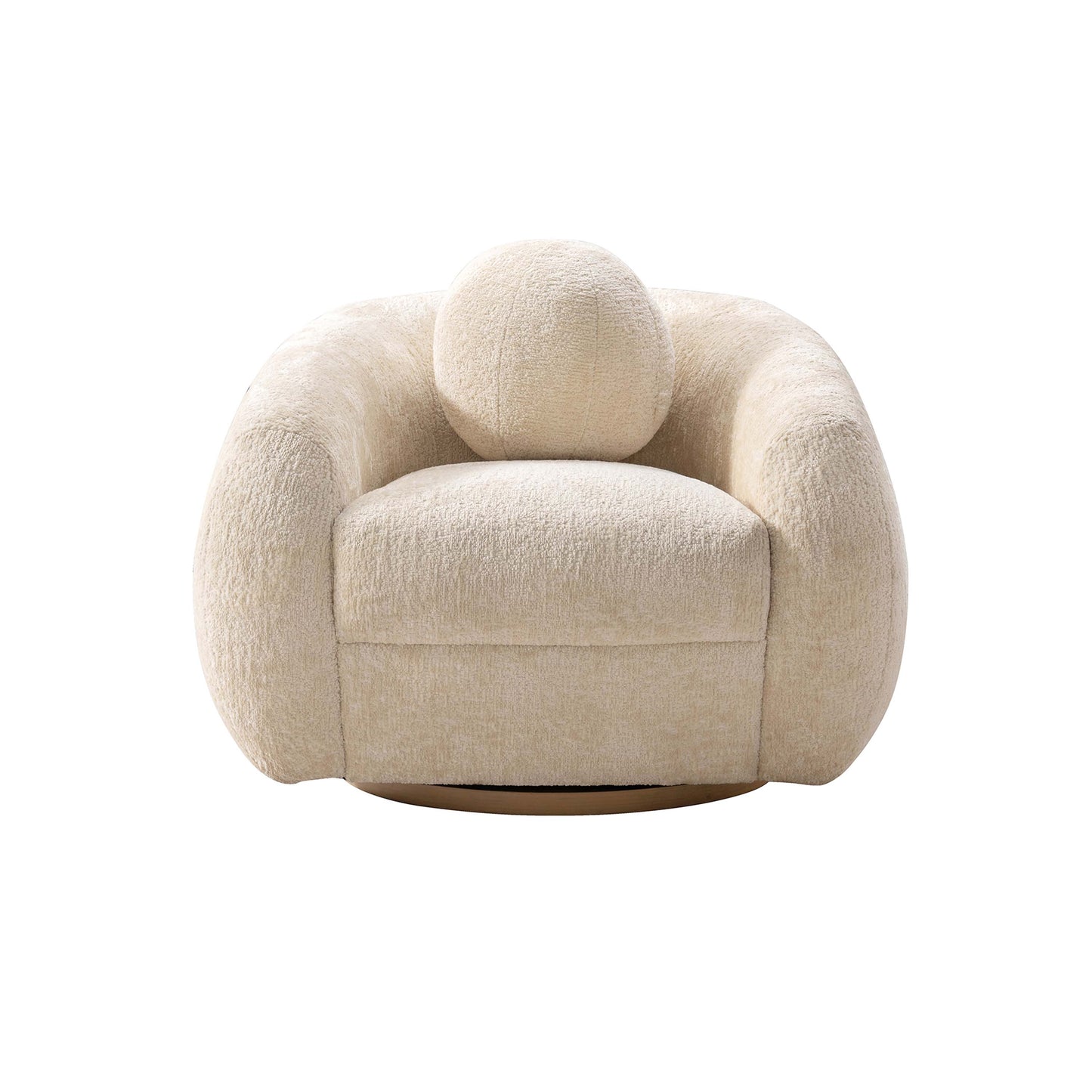 Tribeca Mid-Century Modern Chenille Lounge Chair in Cream AC016-CR