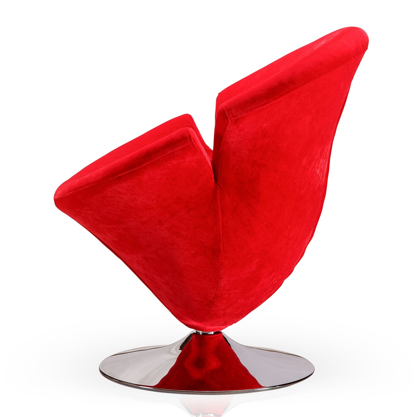 Tulip Modern Velvet Swivel Lounge Chair in Red AC029-RD