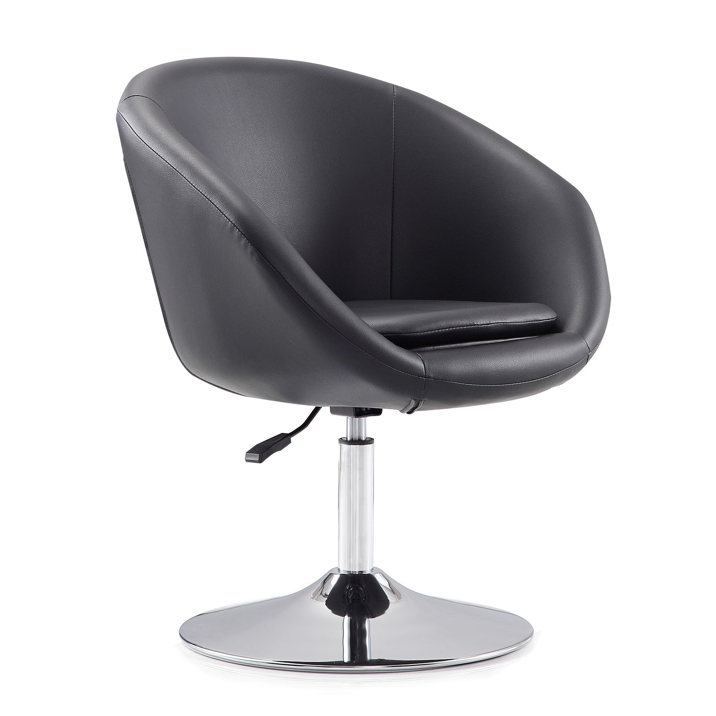 Hopper Modern Upholstered Swivel Lounge Chair in Black AC036-BK