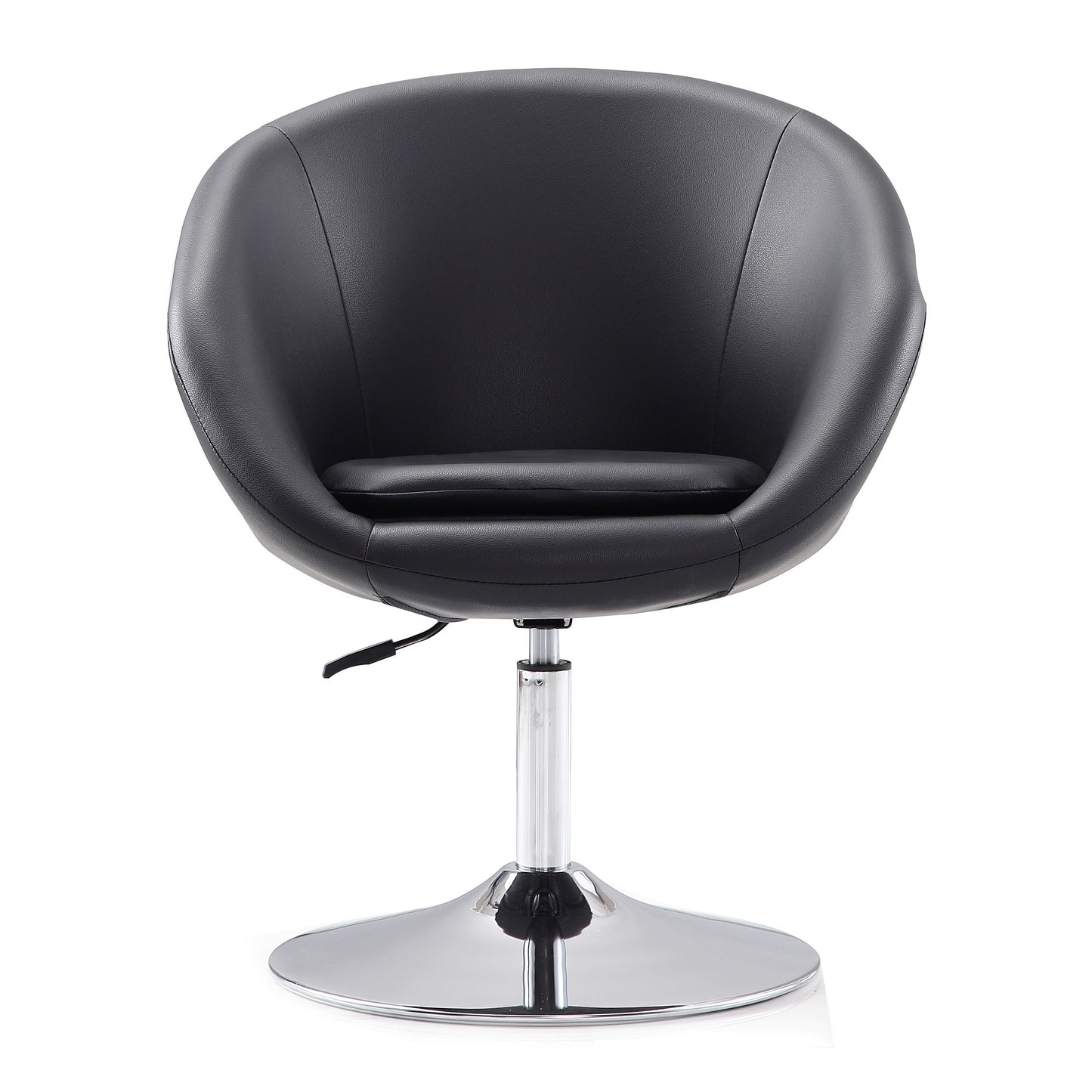 Hopper Modern Upholstered Swivel Lounge Chair in Black AC036-BK