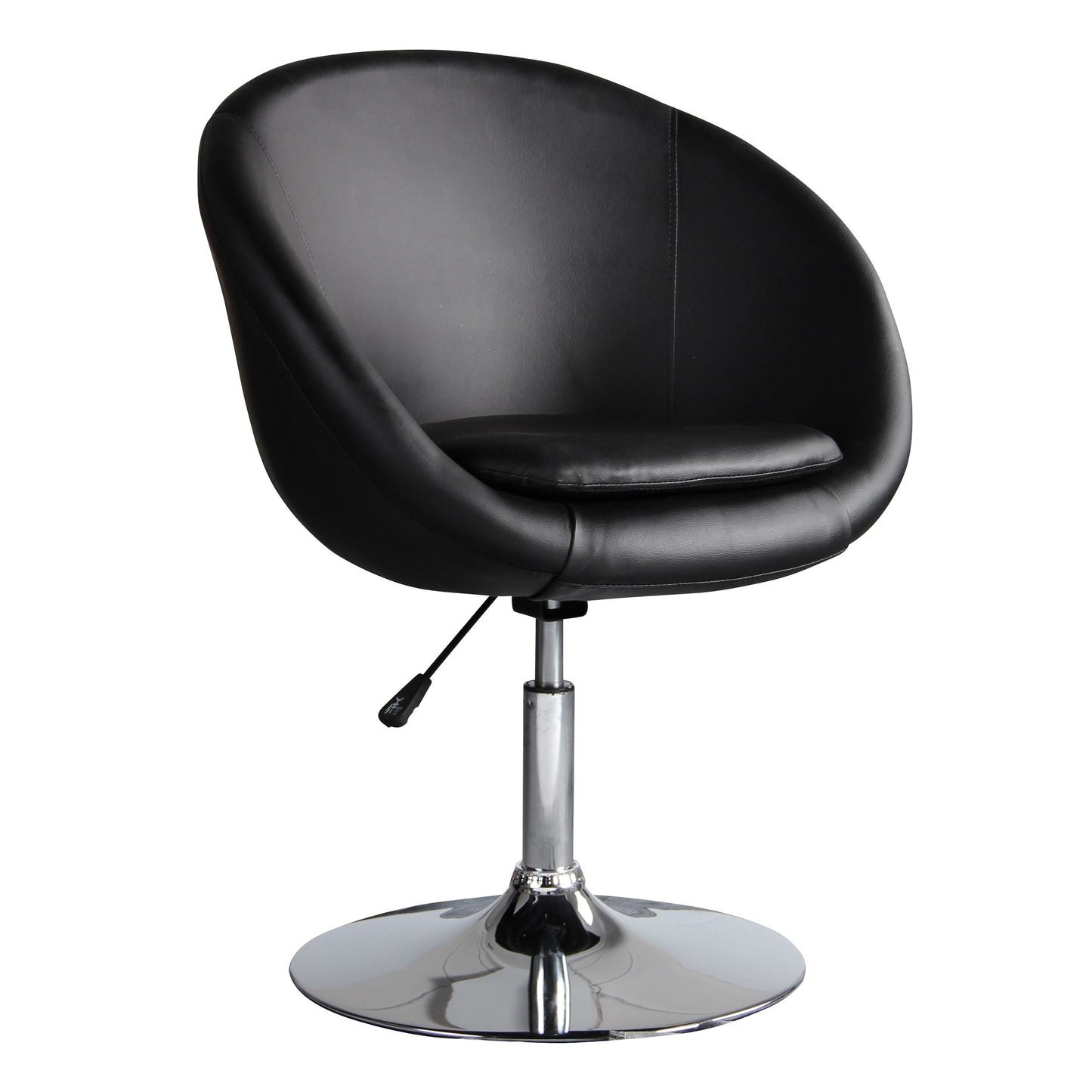 Hopper Modern Upholstered Swivel Lounge Chair in Black AC036-BK