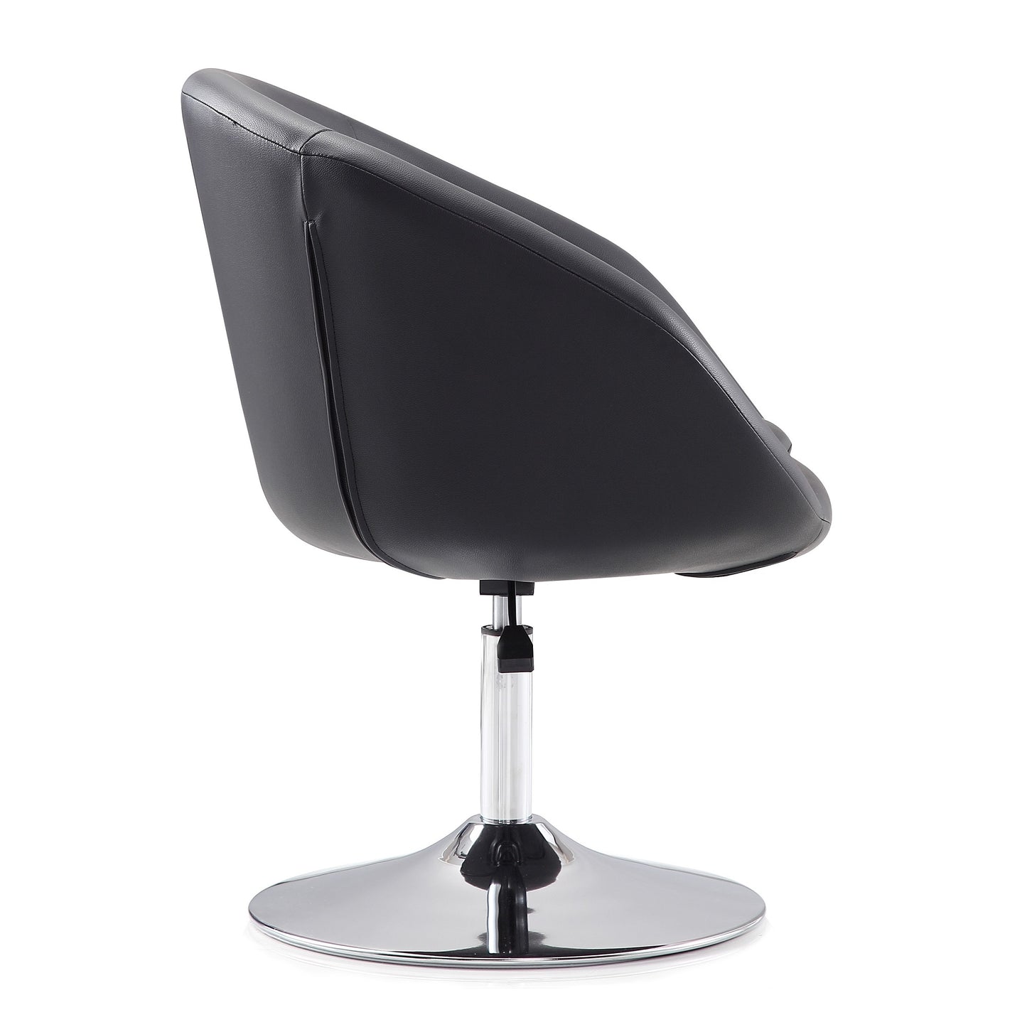 Hopper Modern Upholstered Swivel Lounge Chair in Black AC036-BK