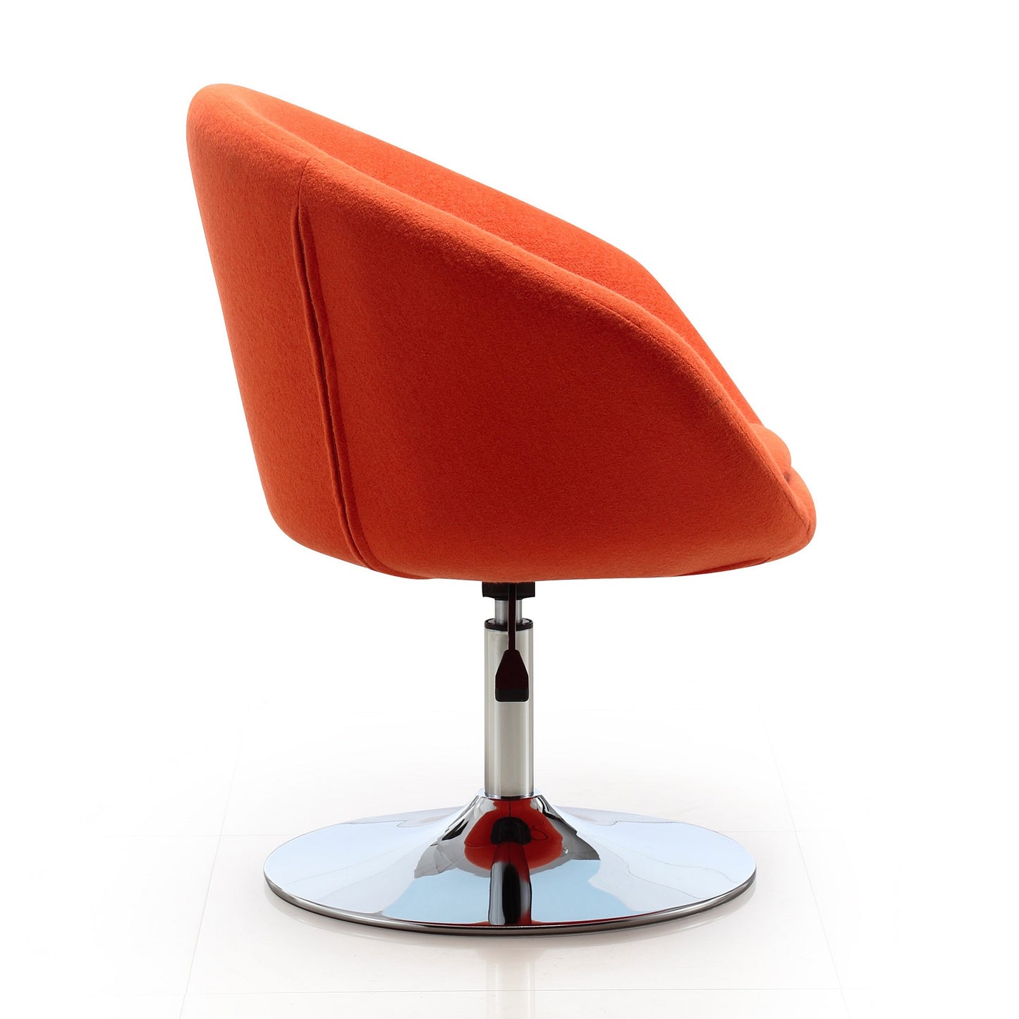 Manhattan Comfort Hopper Orange and Polished Chrome Wool Blend Adjustable Height Chair AC036-OR