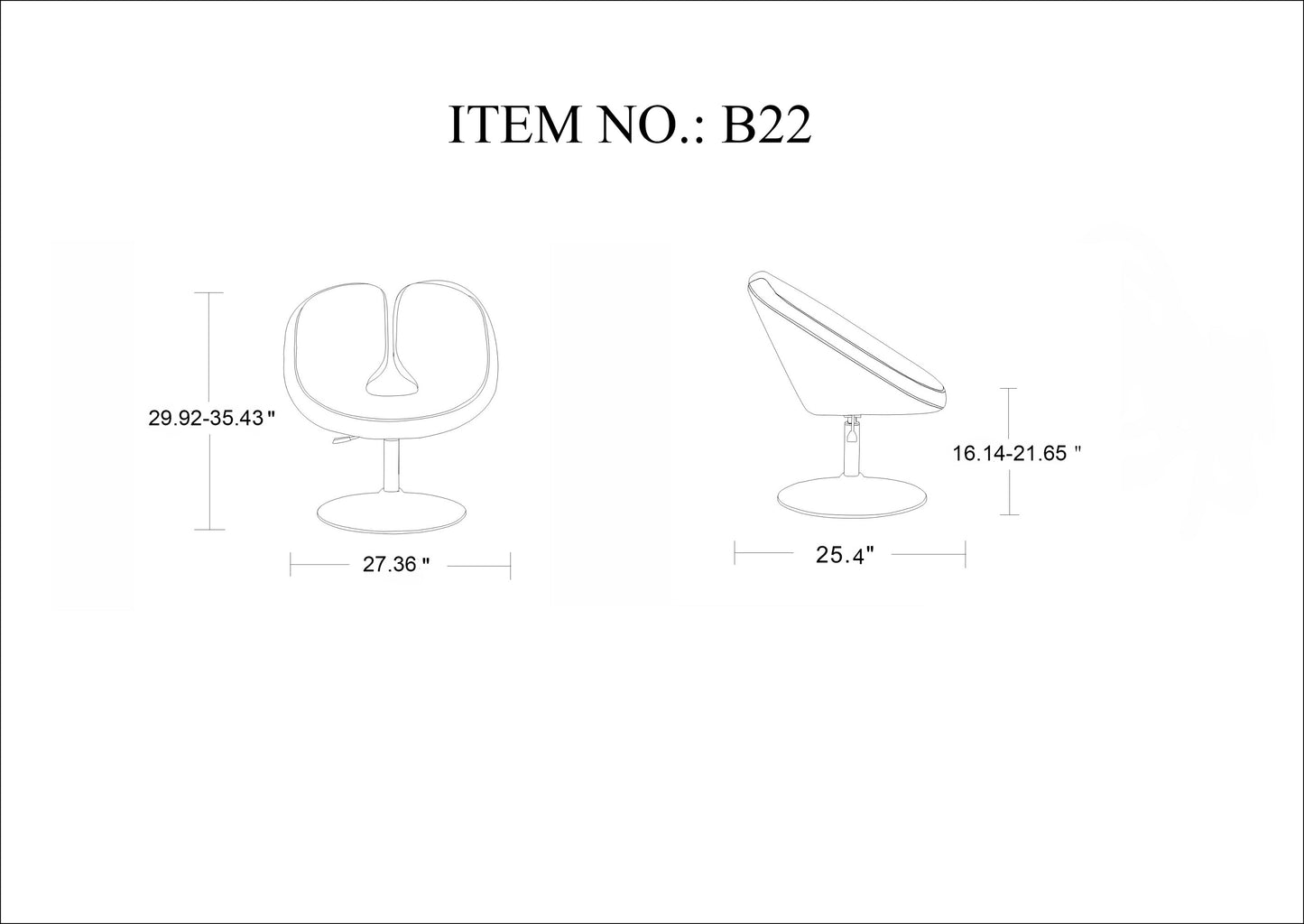Manhattan Comfort Perch Red and Polished Chrome Wool Blend Adjustable Chair AC037-RD