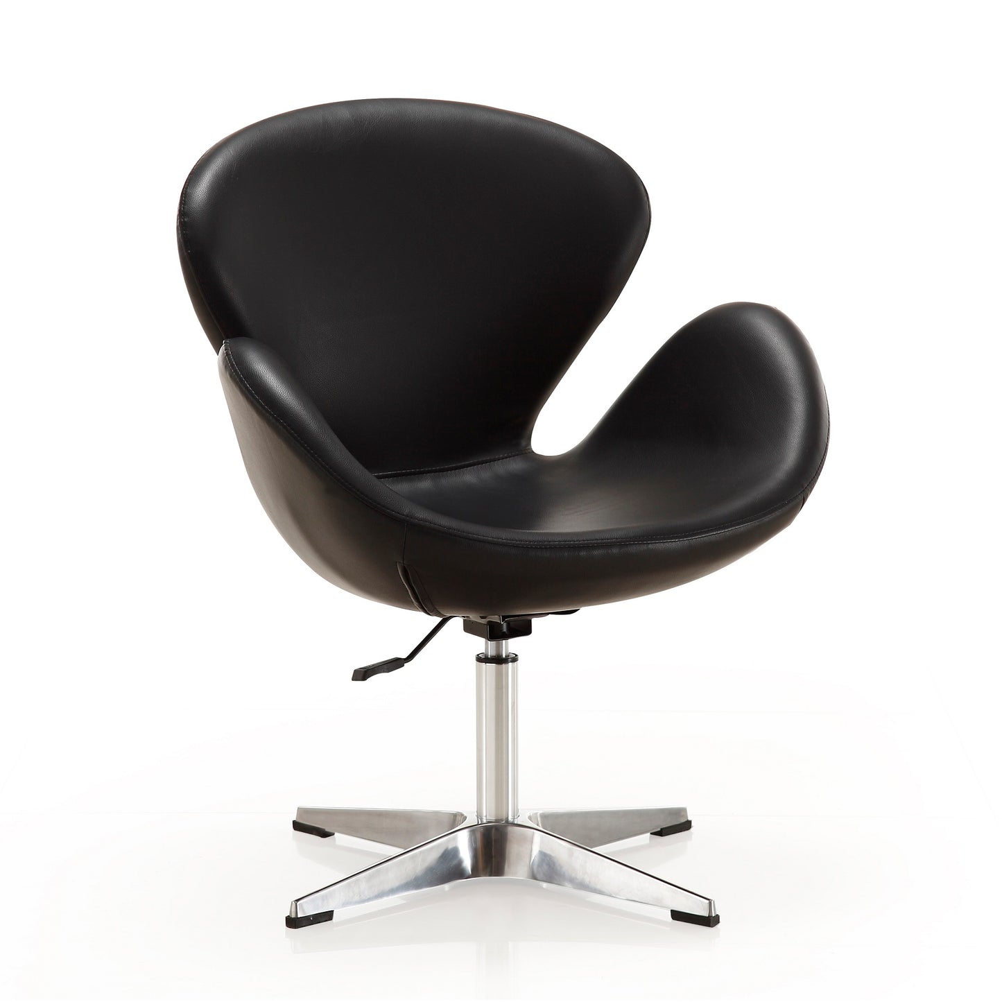 Raspberry Modern Upholstered Swivel Lounge Chair in Black AC038-BK