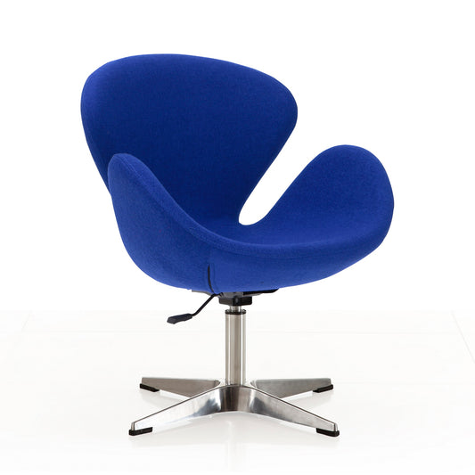 Raspberry Modern Upholstered Swivel Lounge Chair in Blue AC038-BL