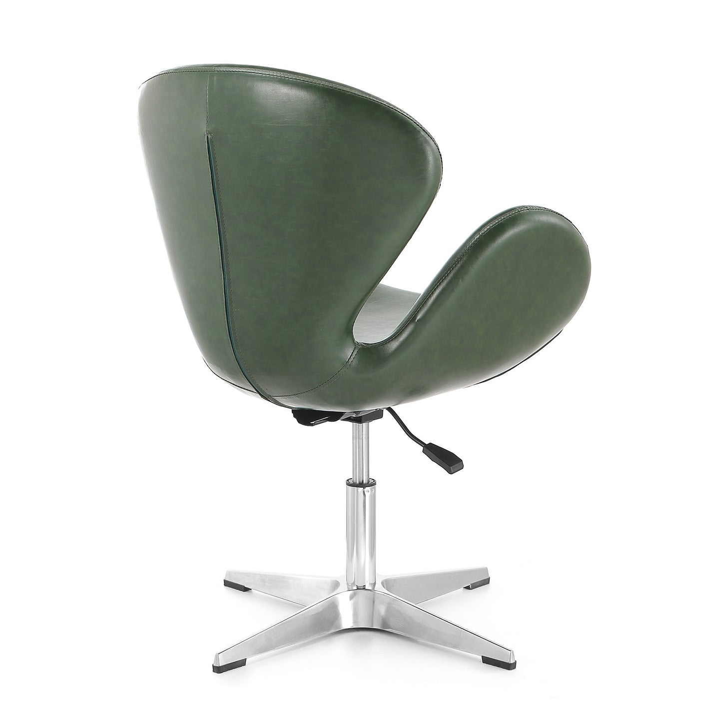 Manhattan Comfort Raspberry Forest Green and Polished Chrome Faux Leather Adjustable Swivel Chair AC038-FG
