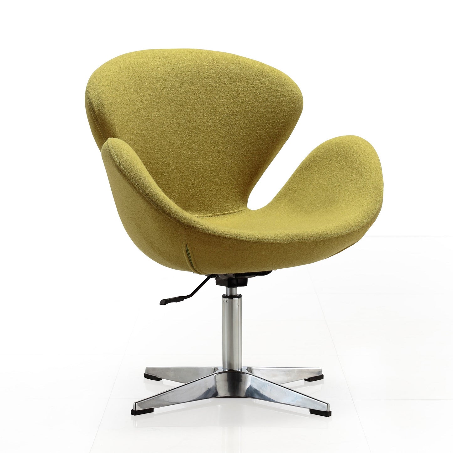 Manhattan Comfort Raspberry Green and Polished Chrome Wool Blend Adjustable Swivel Chair AC038-GR
