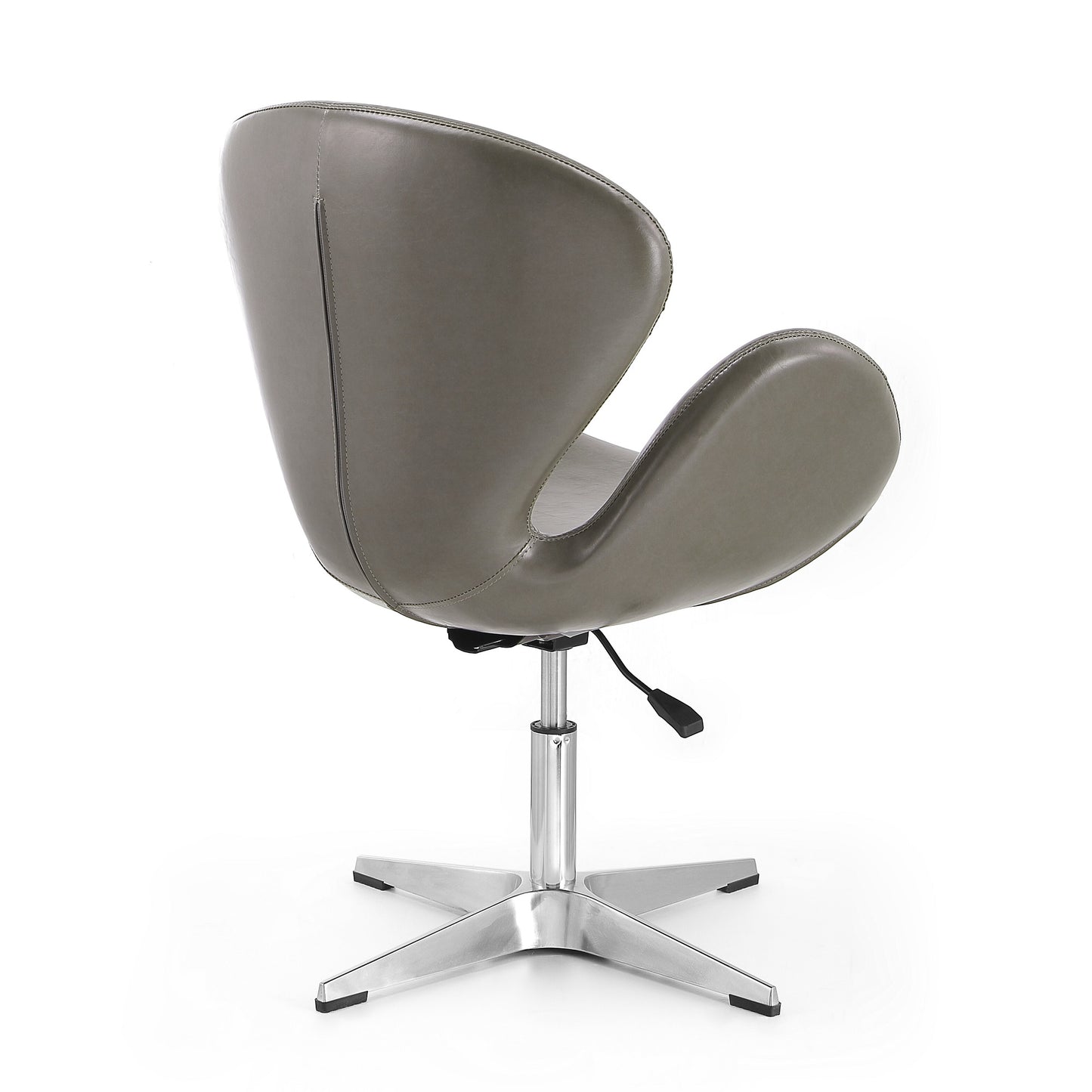 Manhattan Comfort Raspberry Pebble and Polished Chrome Faux Leather Adjustable Swivel Chair AC038-PE