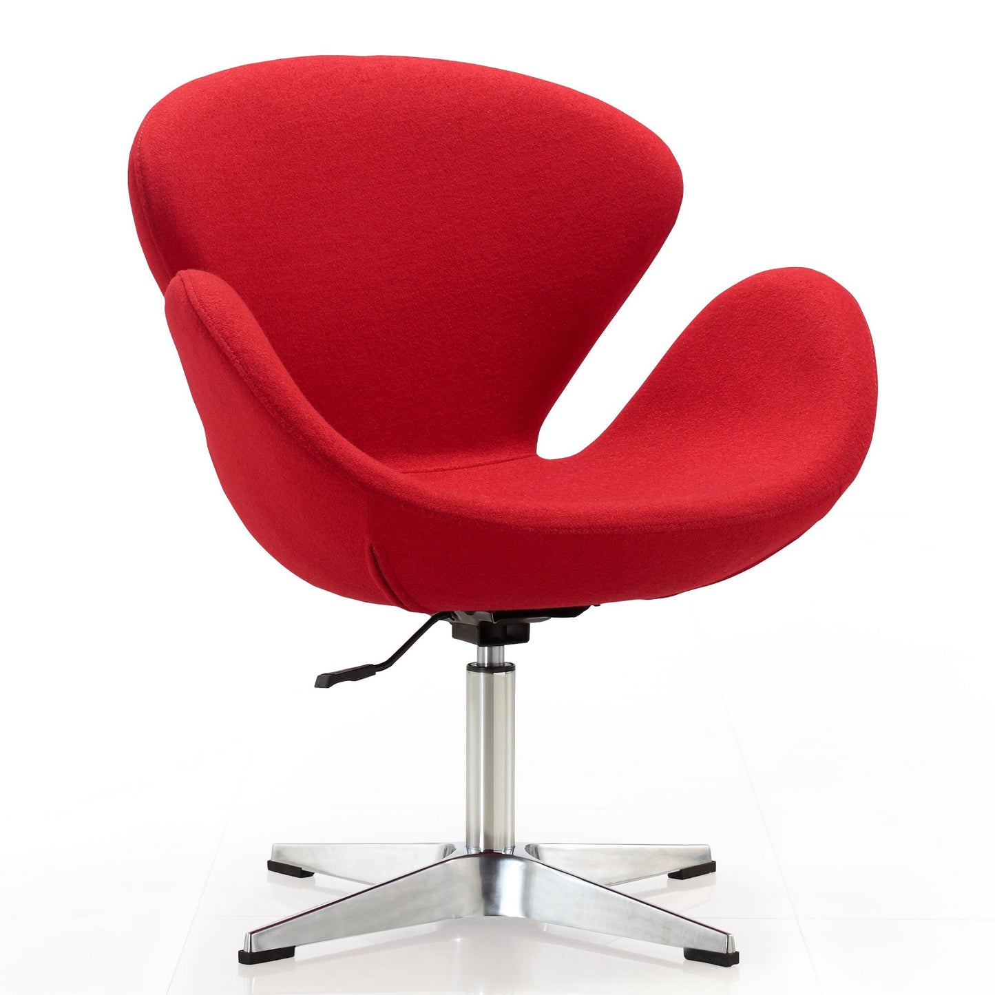 Raspberry Modern Upholstered Swivel Lounge Chair in Red AC038-RD