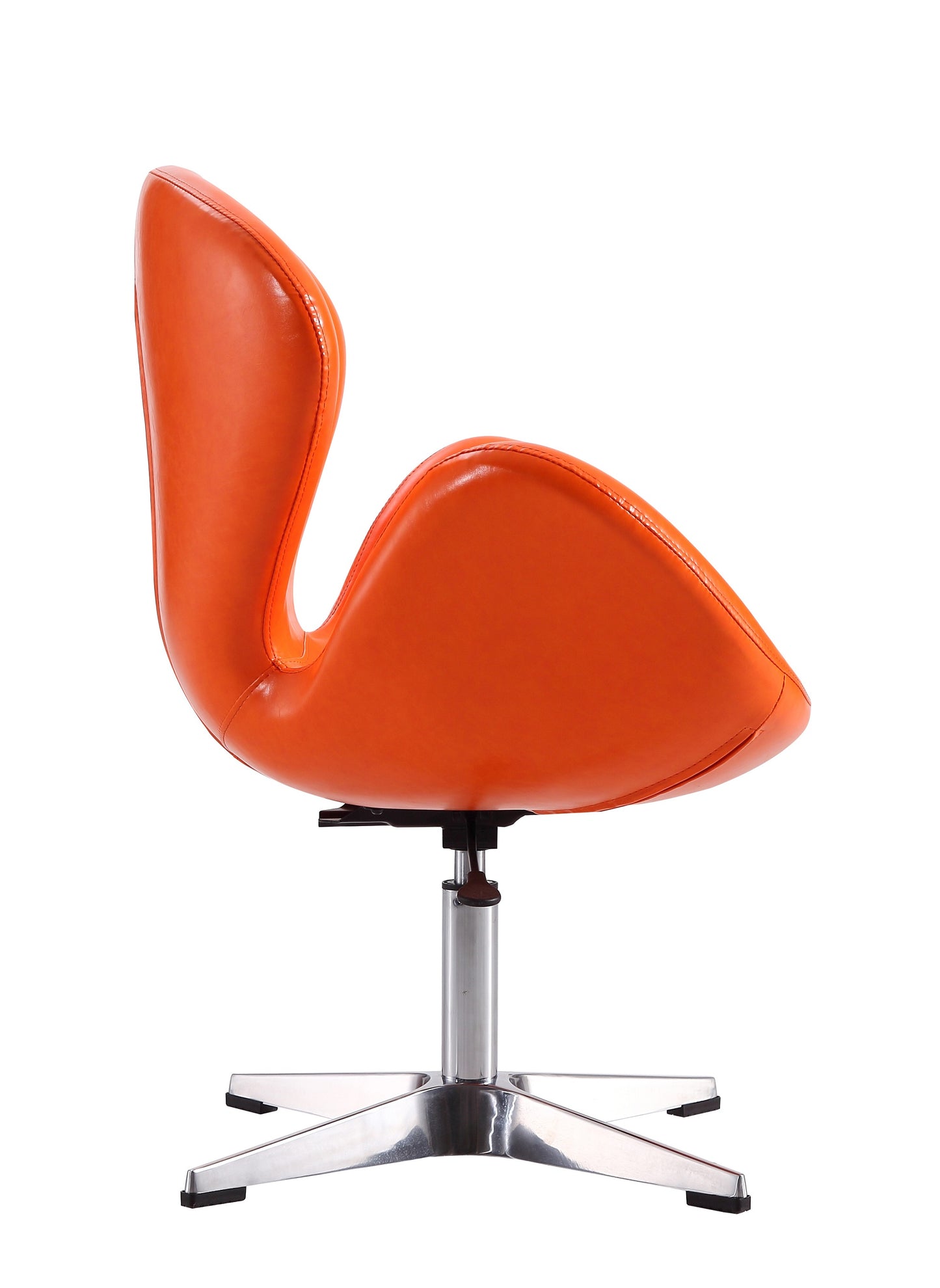 Manhattan Comfort Raspberry Tangerine and Polished Chrome Faux Leather Adjustable Swivel Chair AC038-TR