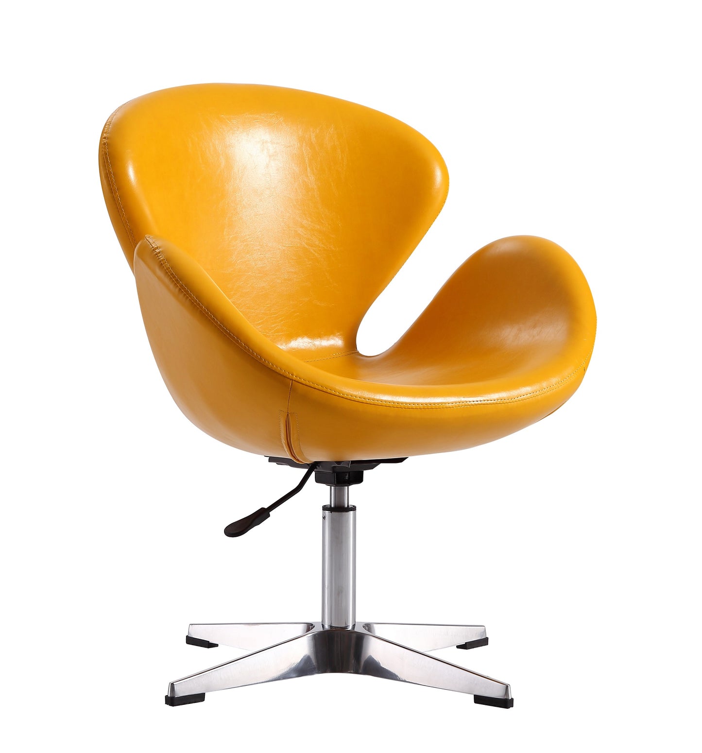 Raspberry Modern Upholstered Swivel Lounge Chair in Yellow AC038-YL