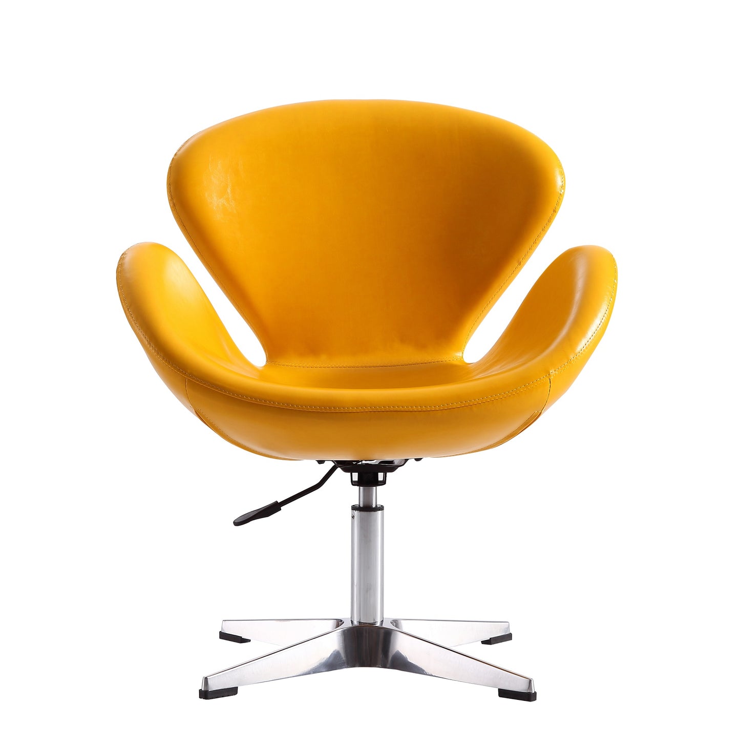 Raspberry Modern Upholstered Swivel Lounge Chair in Yellow AC038-YL