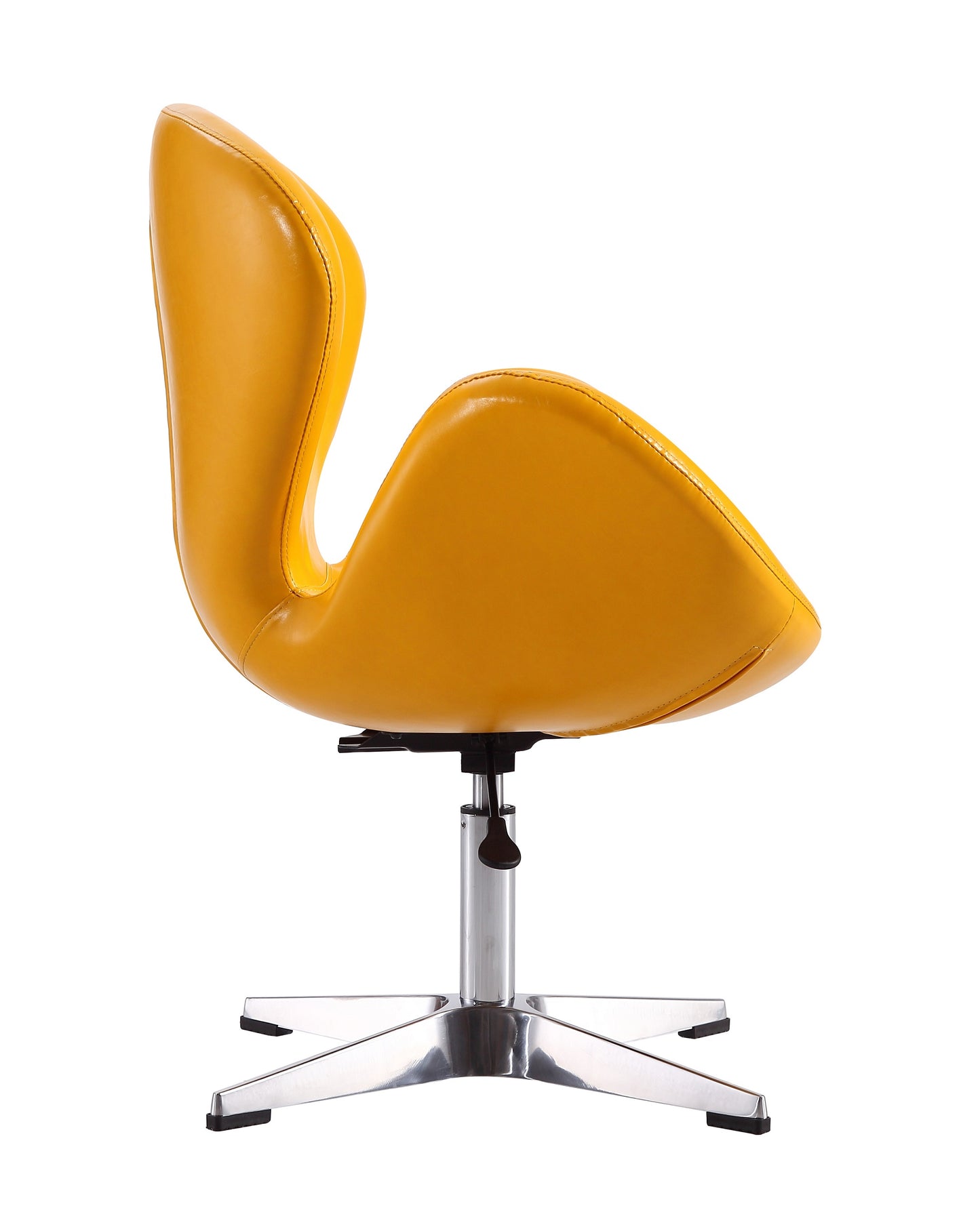 Manhattan Comfort Raspberry Yellow and Polished Chrome Faux Leather Adjustable Swivel Chair AC038-YL