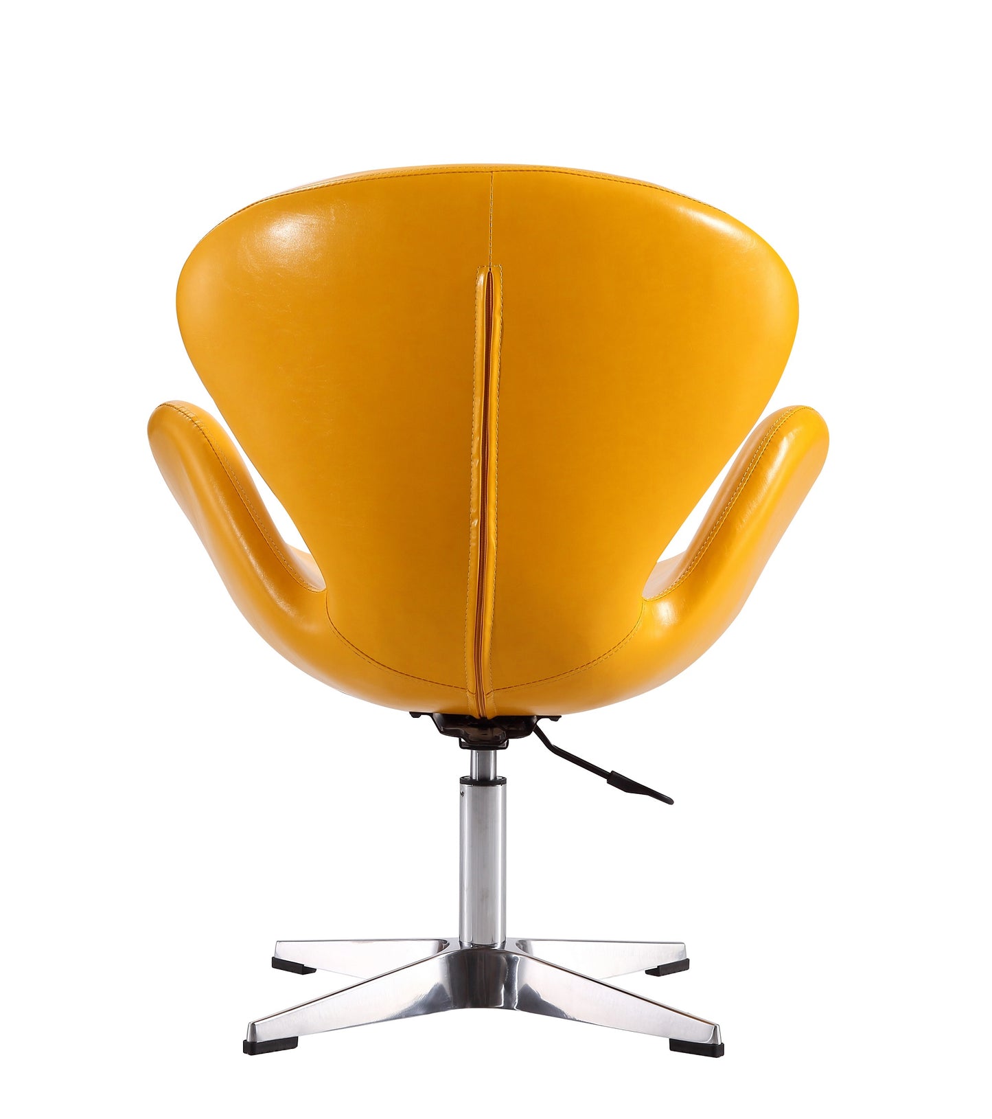 Manhattan Comfort Raspberry Yellow and Polished Chrome Faux Leather Adjustable Swivel Chair AC038-YL