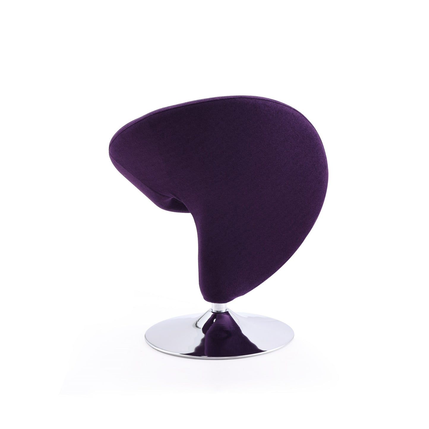 Manhattan Comfort Curl Purple and Polished Chrome Wool Blend Swivel Accent Chair AC040-EP