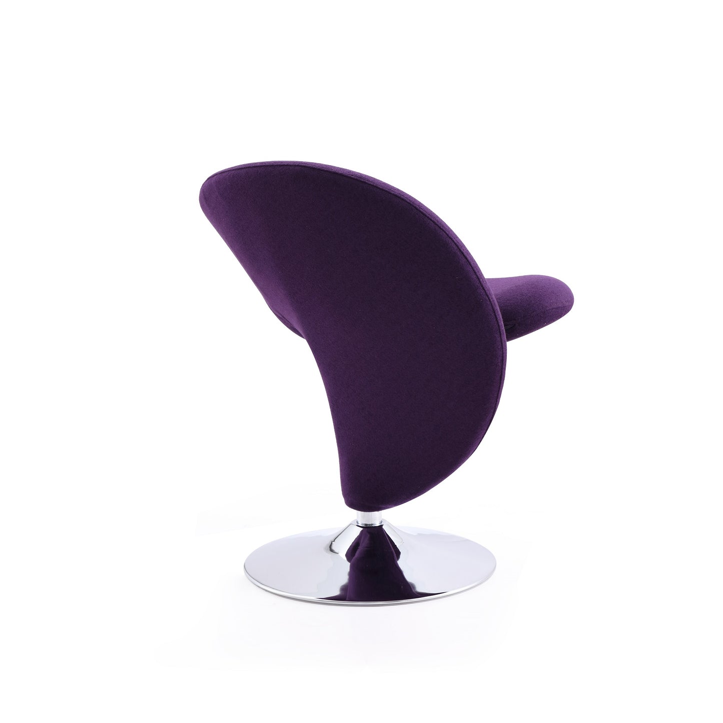 Manhattan Comfort Curl Purple and Polished Chrome Wool Blend Swivel Accent Chair AC040-EP