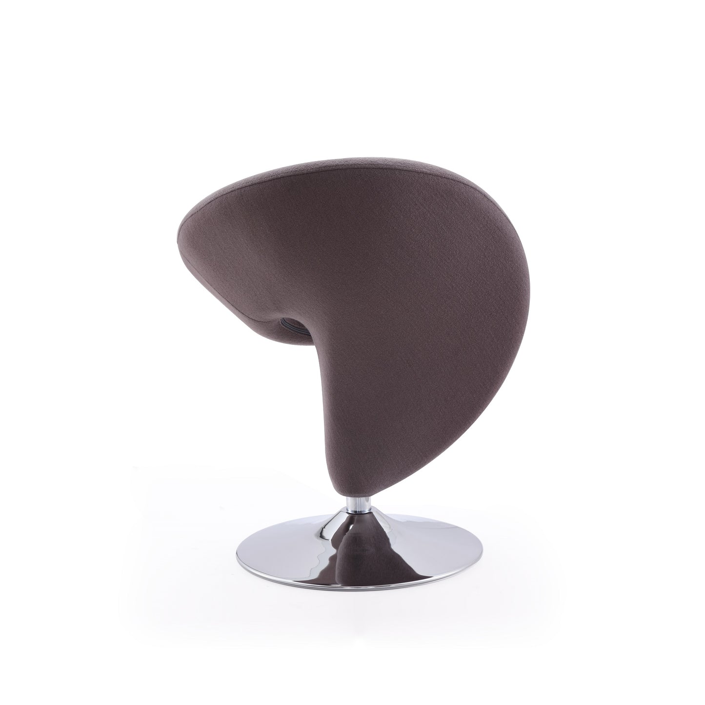 Manhattan Comfort Curl Grey and Polished Chrome Wool Blend Swivel Accent Chair AC040-GY