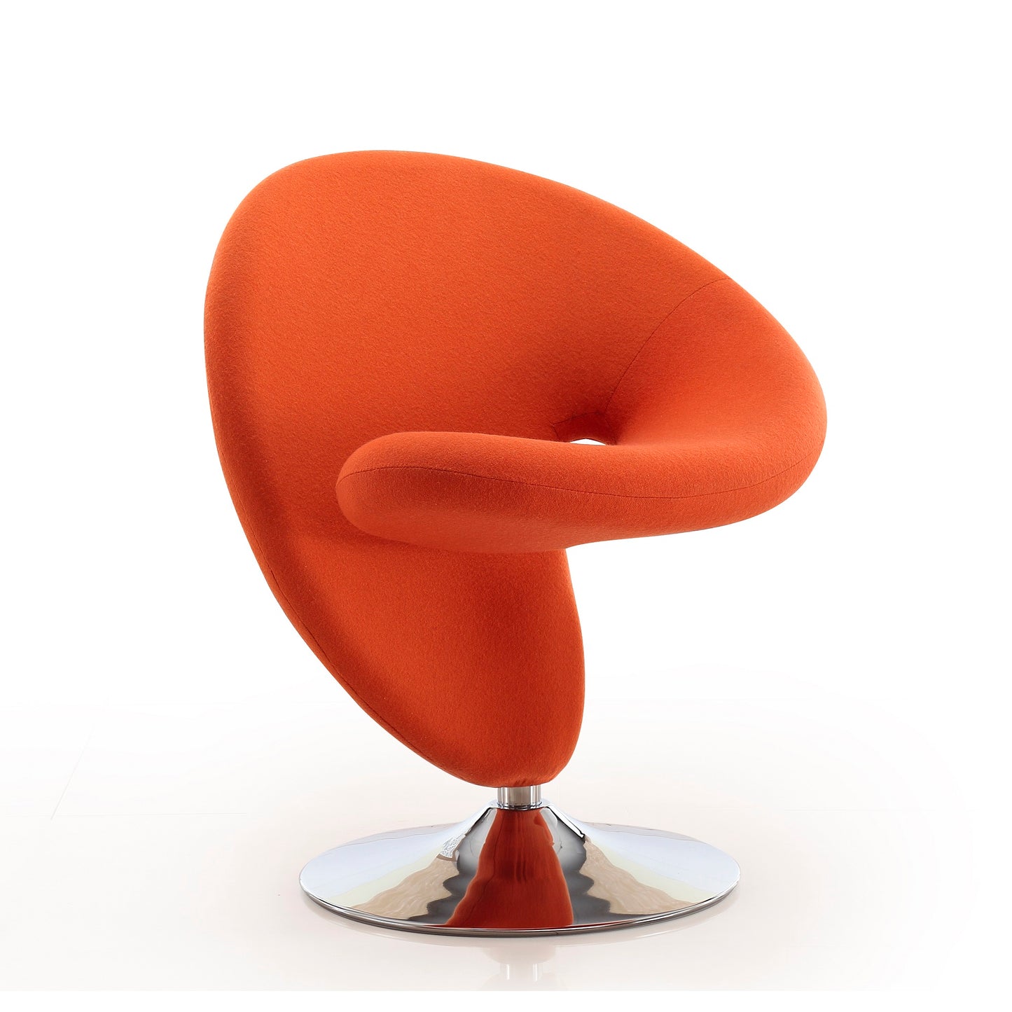 Curl Modern Wool Blend Swivel Lounge Chair in Orange AC040-OR