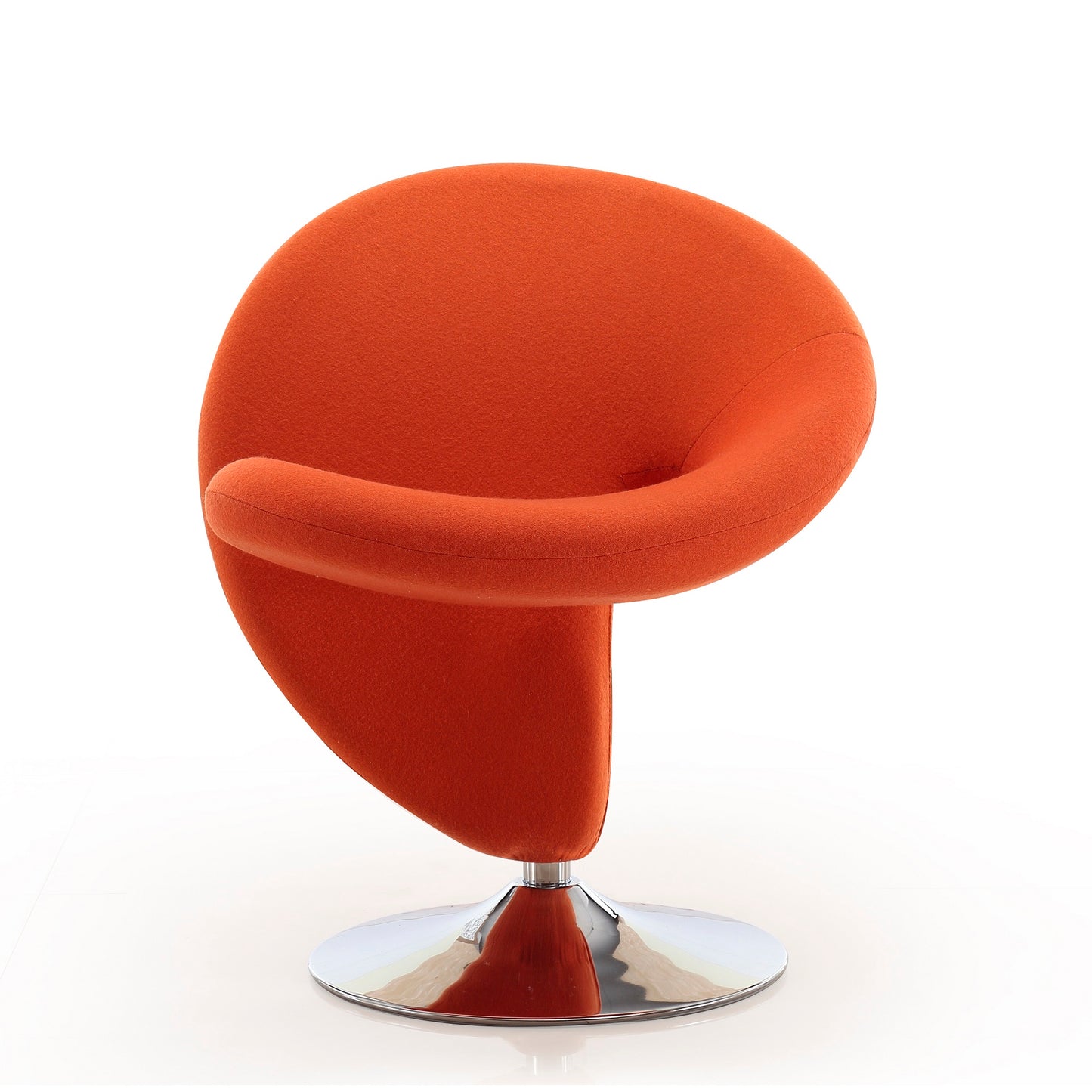 Curl Modern Wool Blend Swivel Lounge Chair in Orange AC040-OR