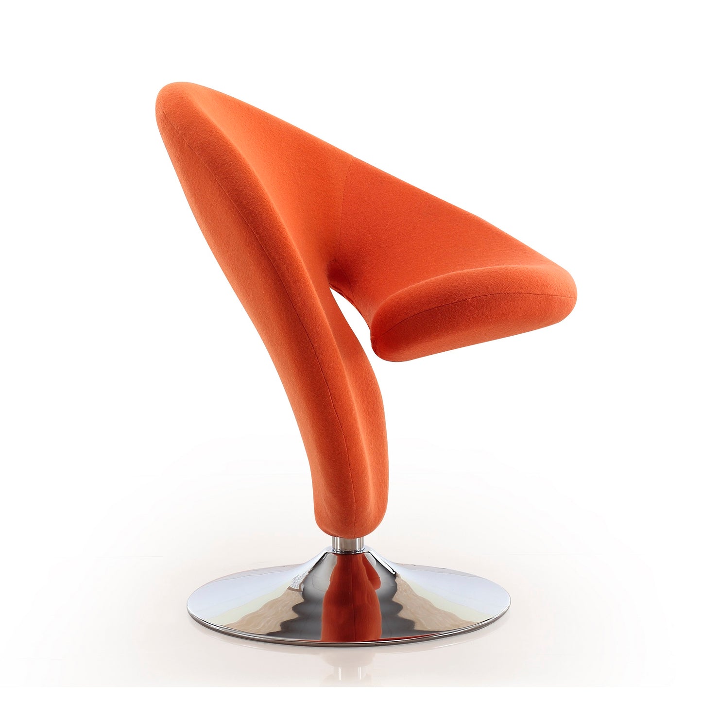Curl Modern Wool Blend Swivel Lounge Chair in Orange AC040-OR