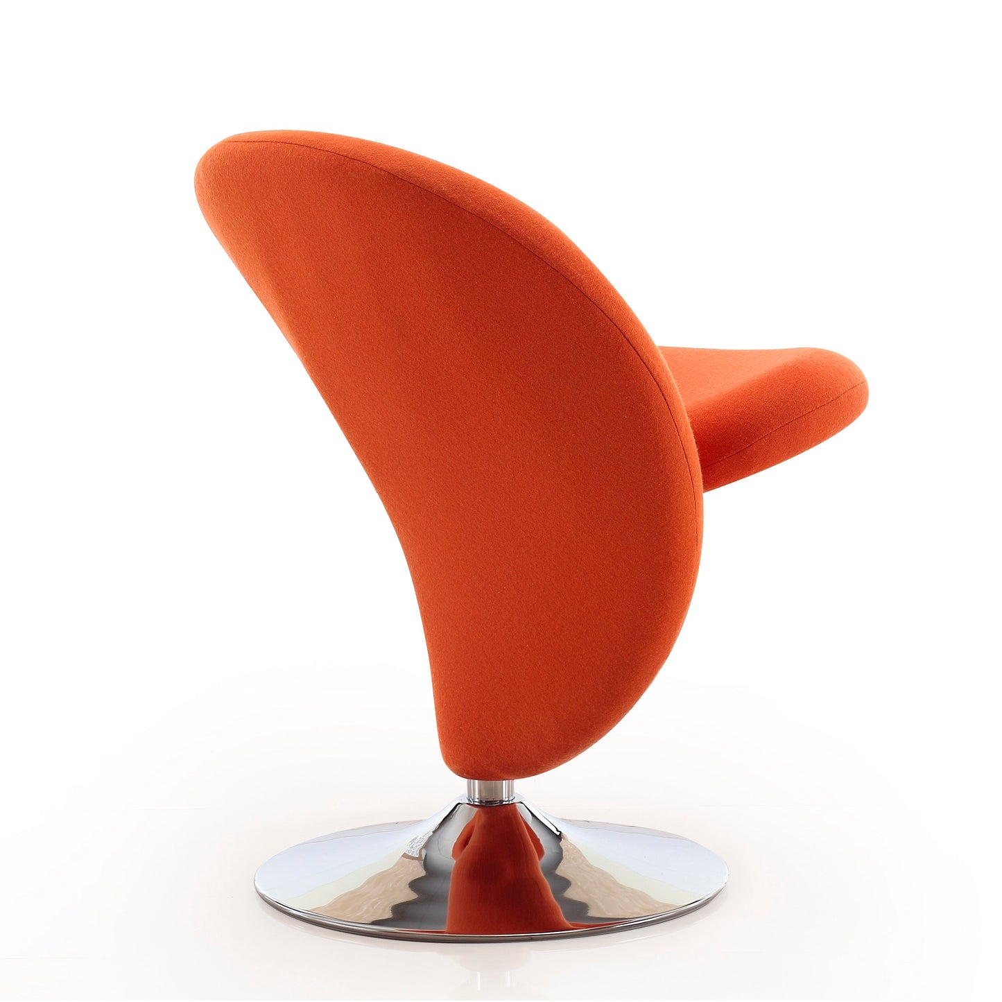 Curl Modern Wool Blend Swivel Lounge Chair in Orange AC040-OR