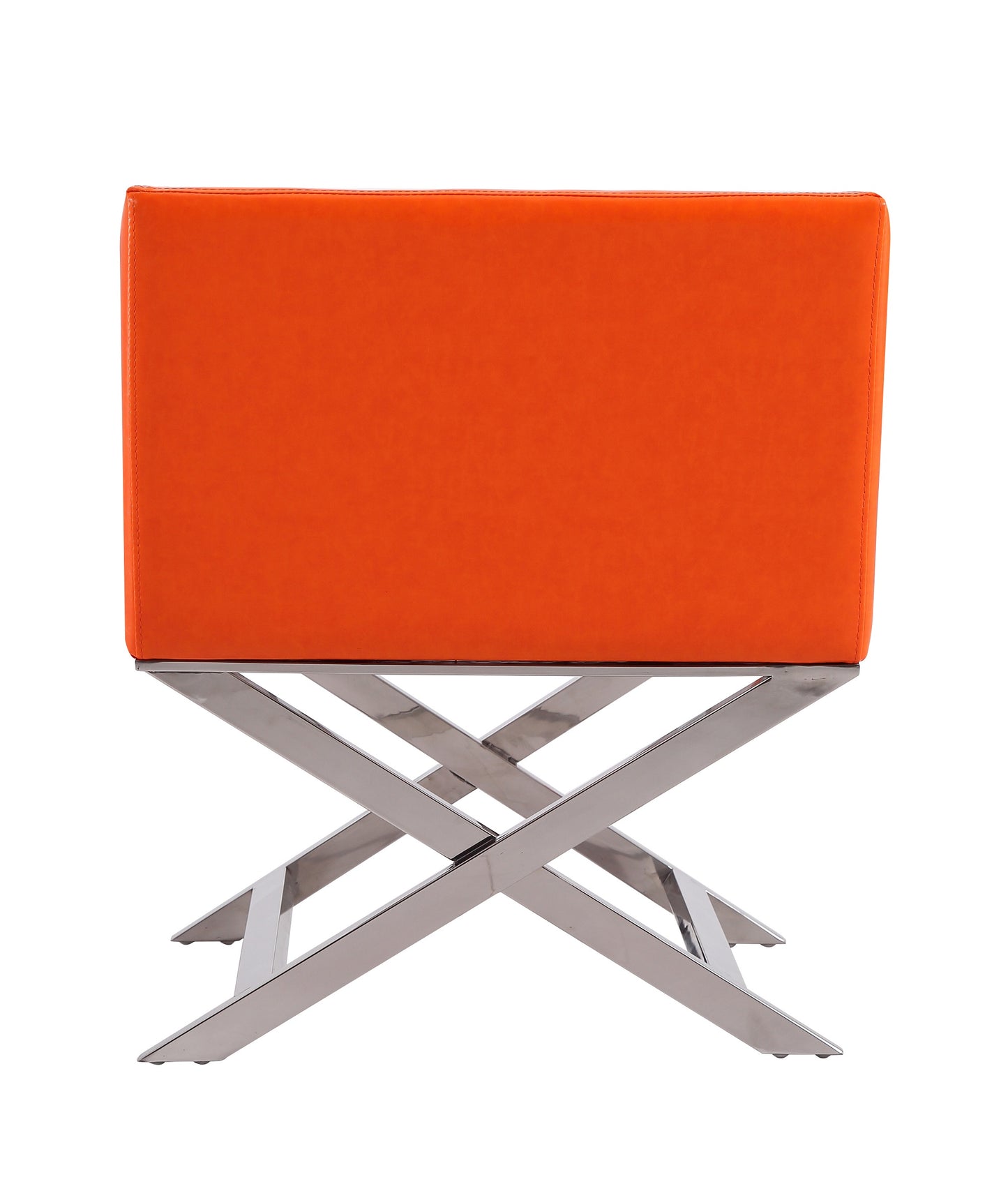 Manhattan Comfort Hollywood Orange and Polished Chrome Faux Leather Lounge Accent Chair AC050-OR