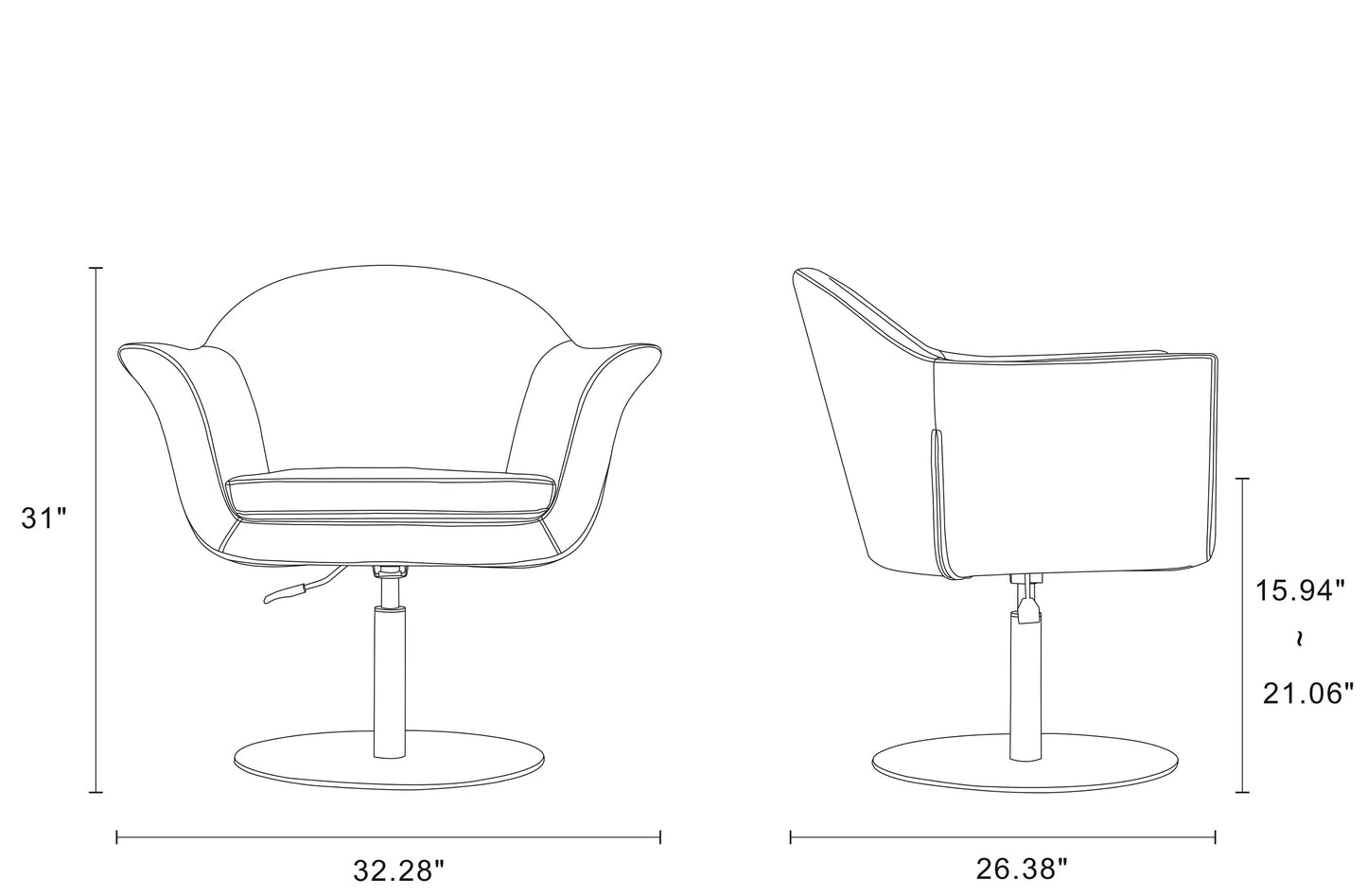 Manhattan Comfort Voyager Orange and Brushed Metal Woven Swivel Adjustable Accent Chair AC051-OR