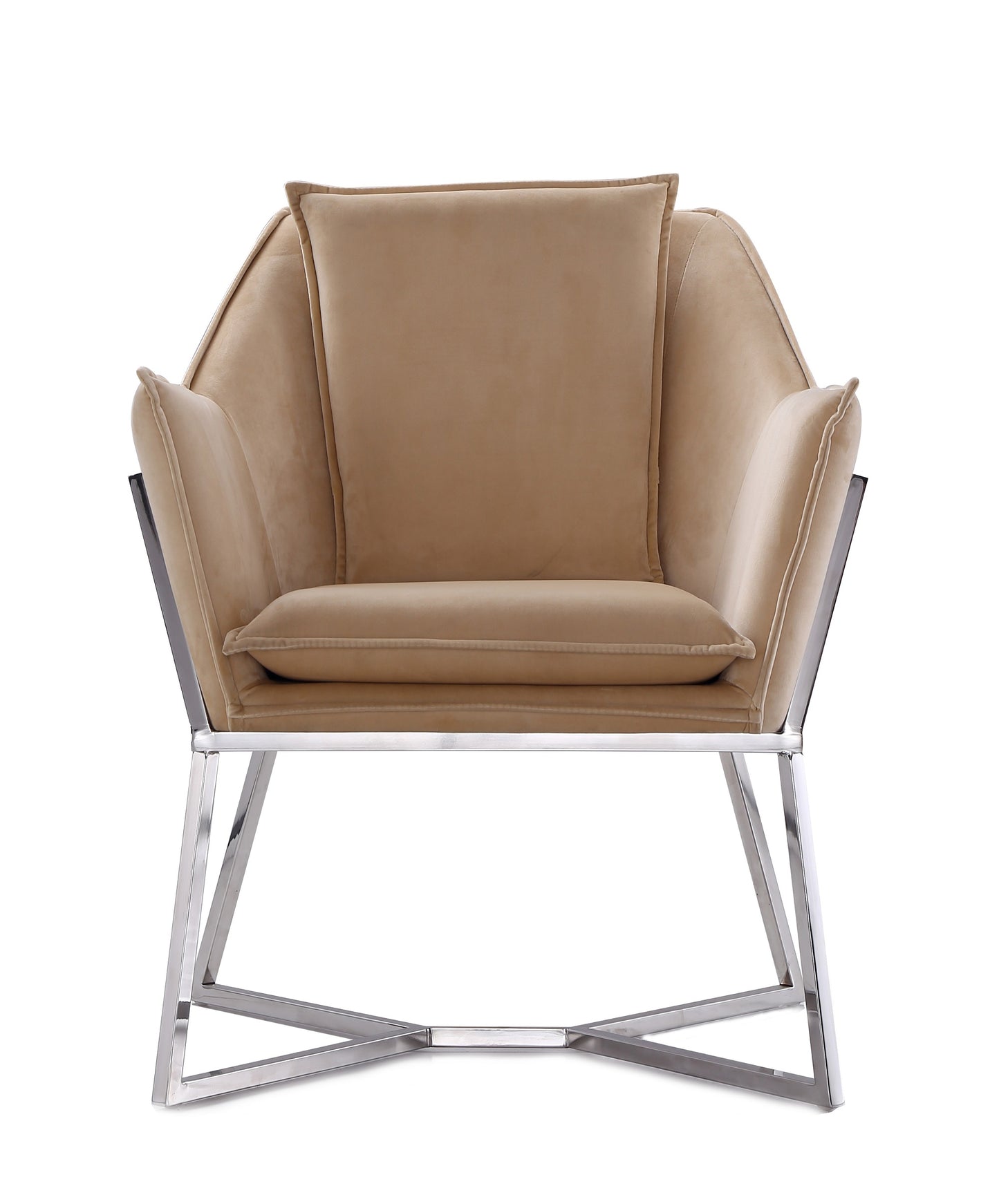 Manhattan Comfort Origami Velvet Accent Chair in Fawn AC052- FN