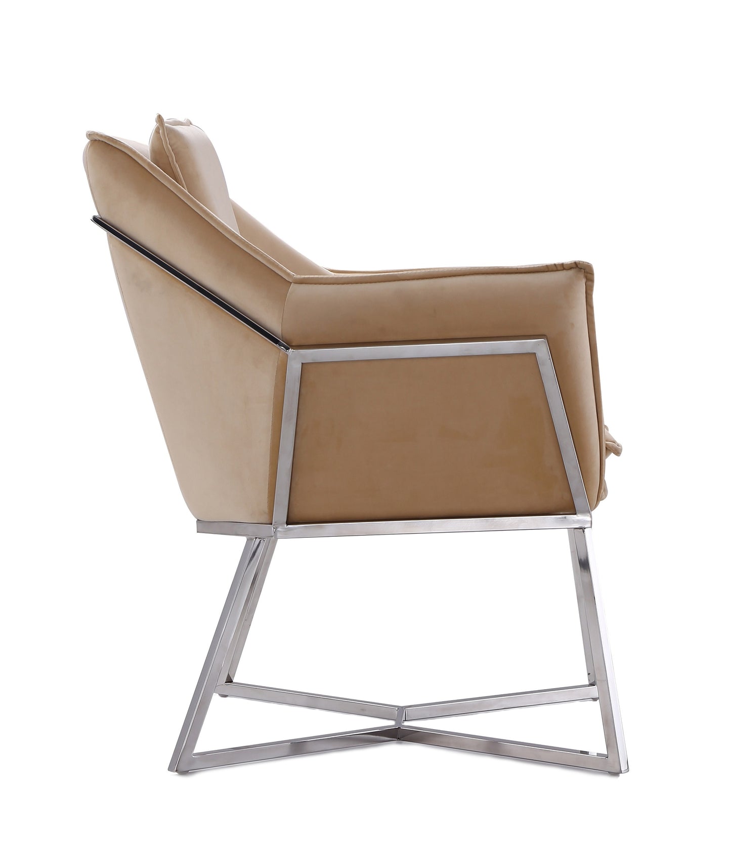 Manhattan Comfort Origami Velvet Accent Chair in Fawn AC052- FN
