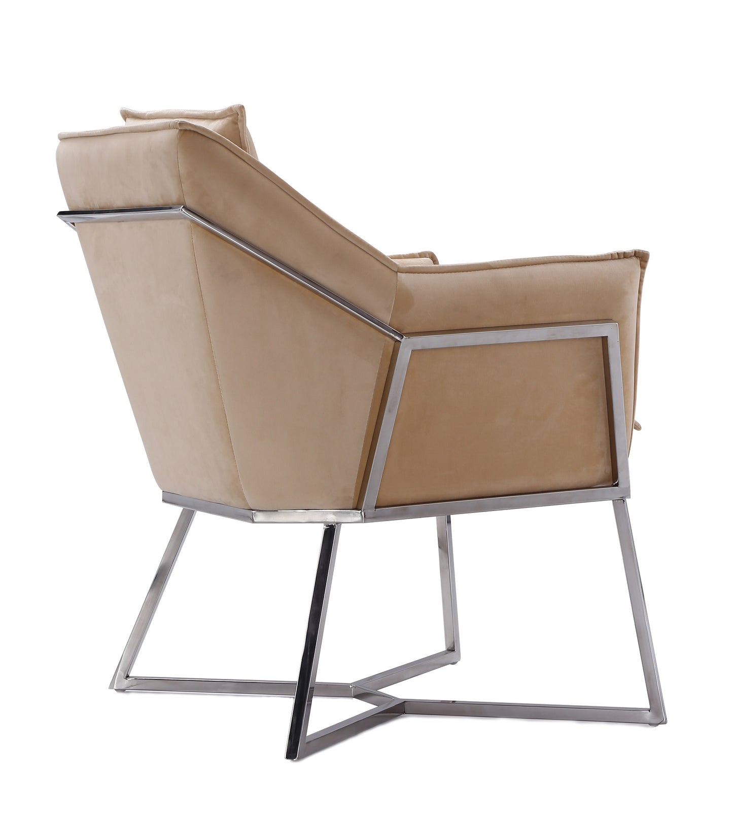 Manhattan Comfort Origami Velvet Accent Chair in Fawn AC052- FN