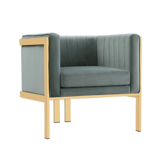 Paramount Modern Velvet Lounge Chair in Warm Gray AC053-GY