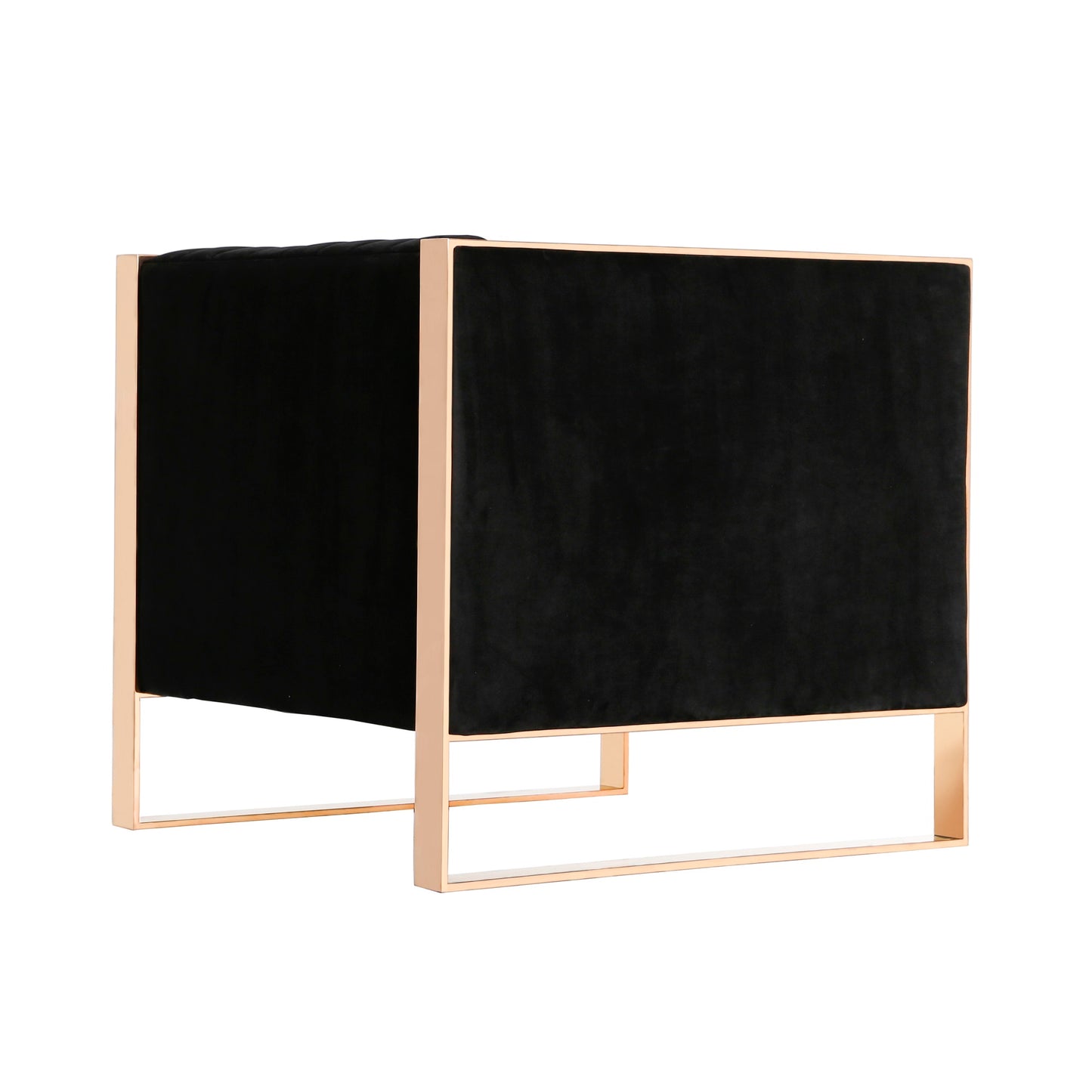Manhattan Comfort Trillium Black and Gold Velvet Accent Chair AC055-BK