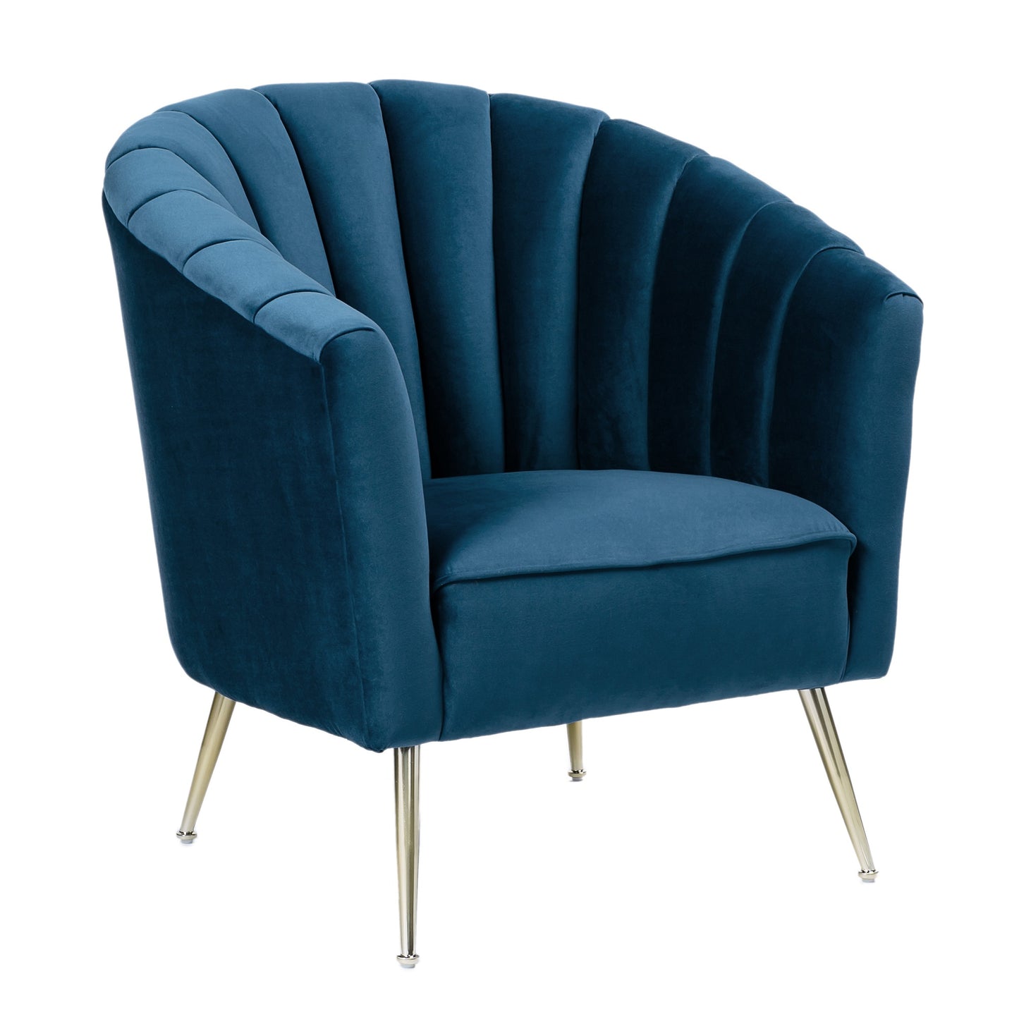 Manhattan Comfort Rosemont Blue and Gold Velvet Accent Chair AC056-BL