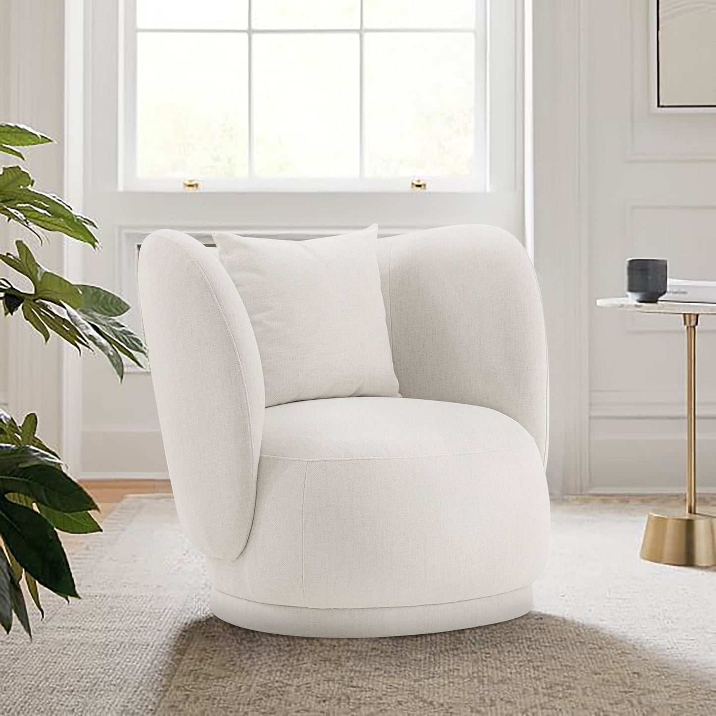 Siri Modern Upholstered Lounge Chair in Cream AC057-CR