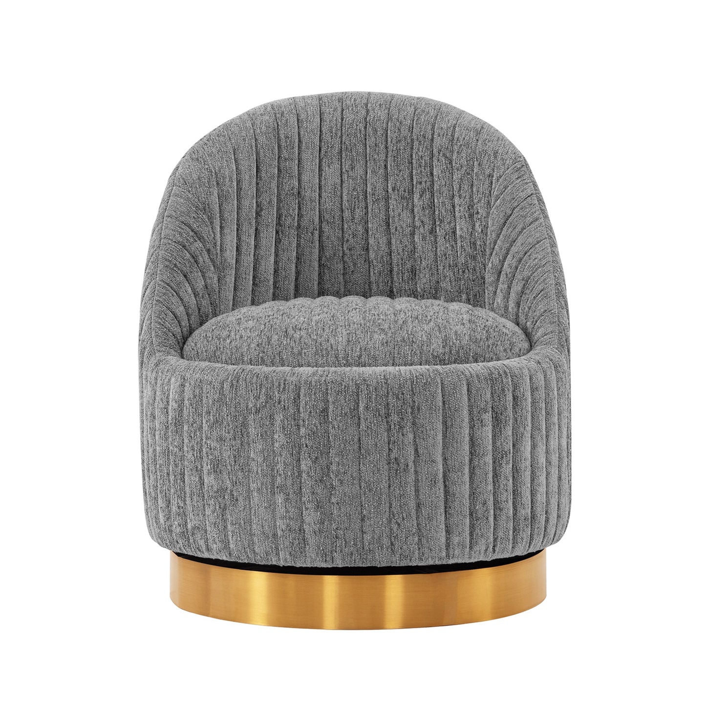 Leela Modern Chenille Swivel Lounge Chair in Gray AC058-GY