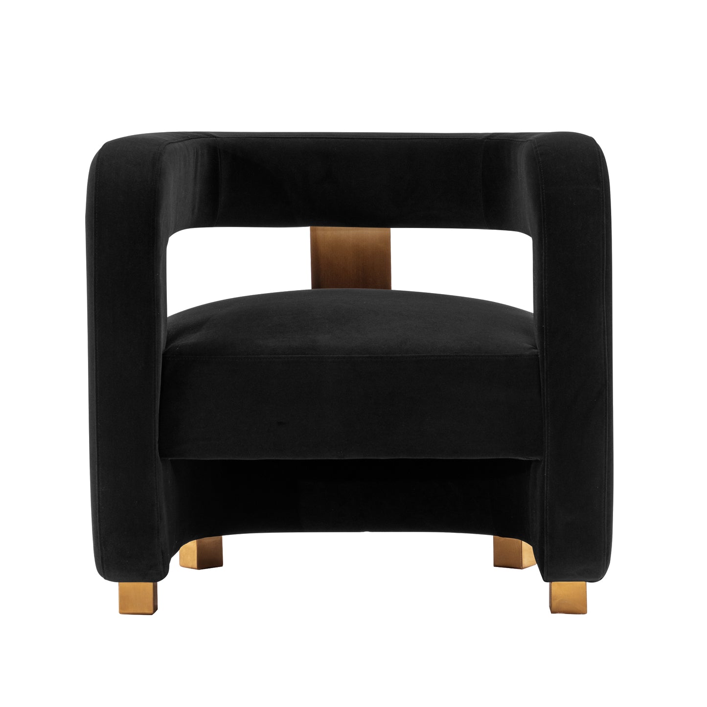 Amirah Modern Velvet Lounge Chair in Black AC060-BK