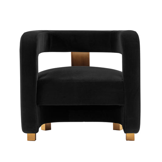 Amirah Modern Velvet Lounge Chair in Black AC060-BK