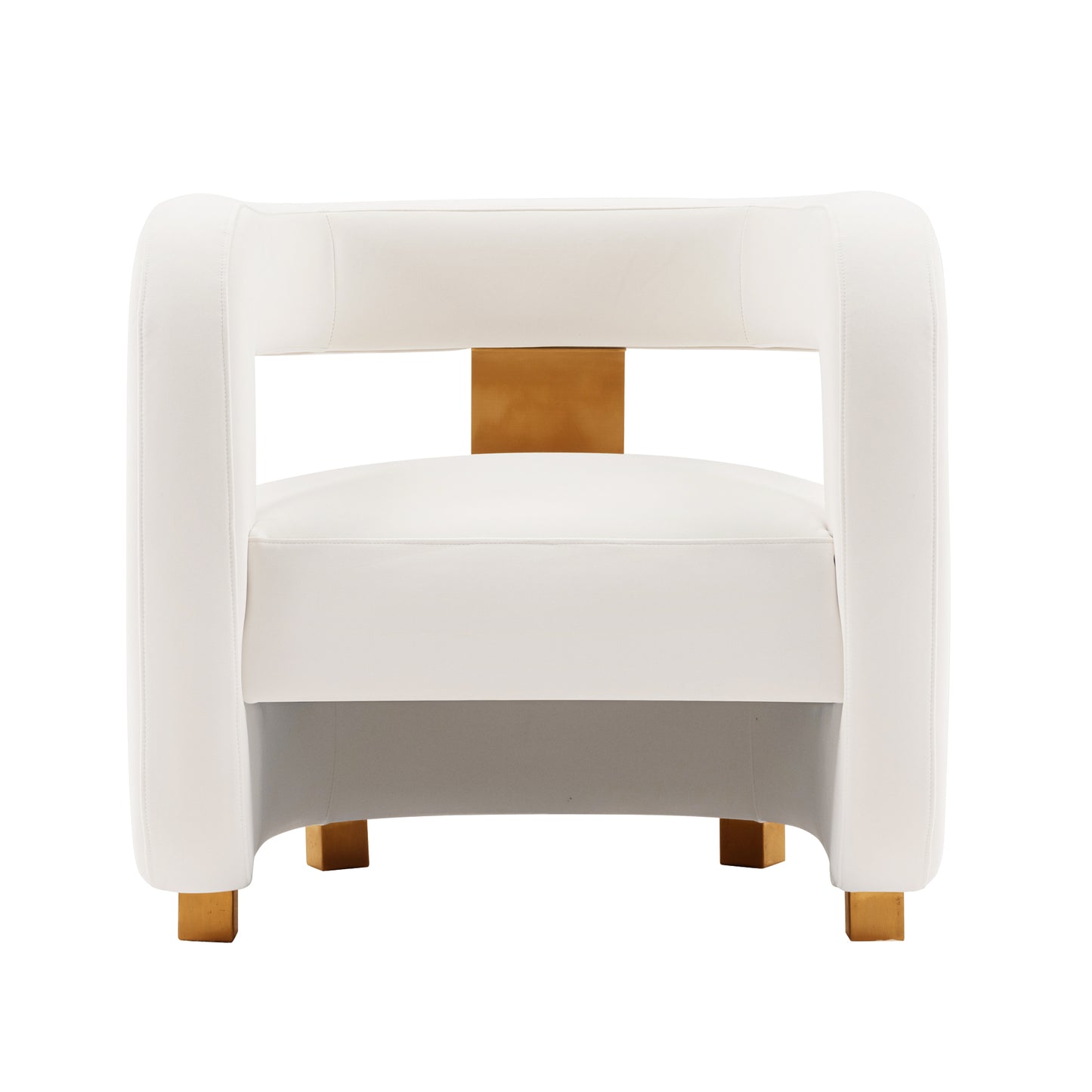 Manhattan Comfort Modern Amirah Velvet Accent Chair in White AC060-WH