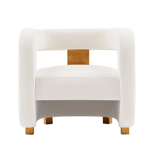 Amirah Modern Velvet Lounge Chair in White AC060-WH