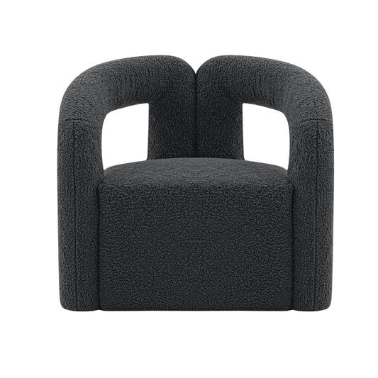 Manhattan Comfort Modern Darian Boucle Accent Chair in Black AC061-BK