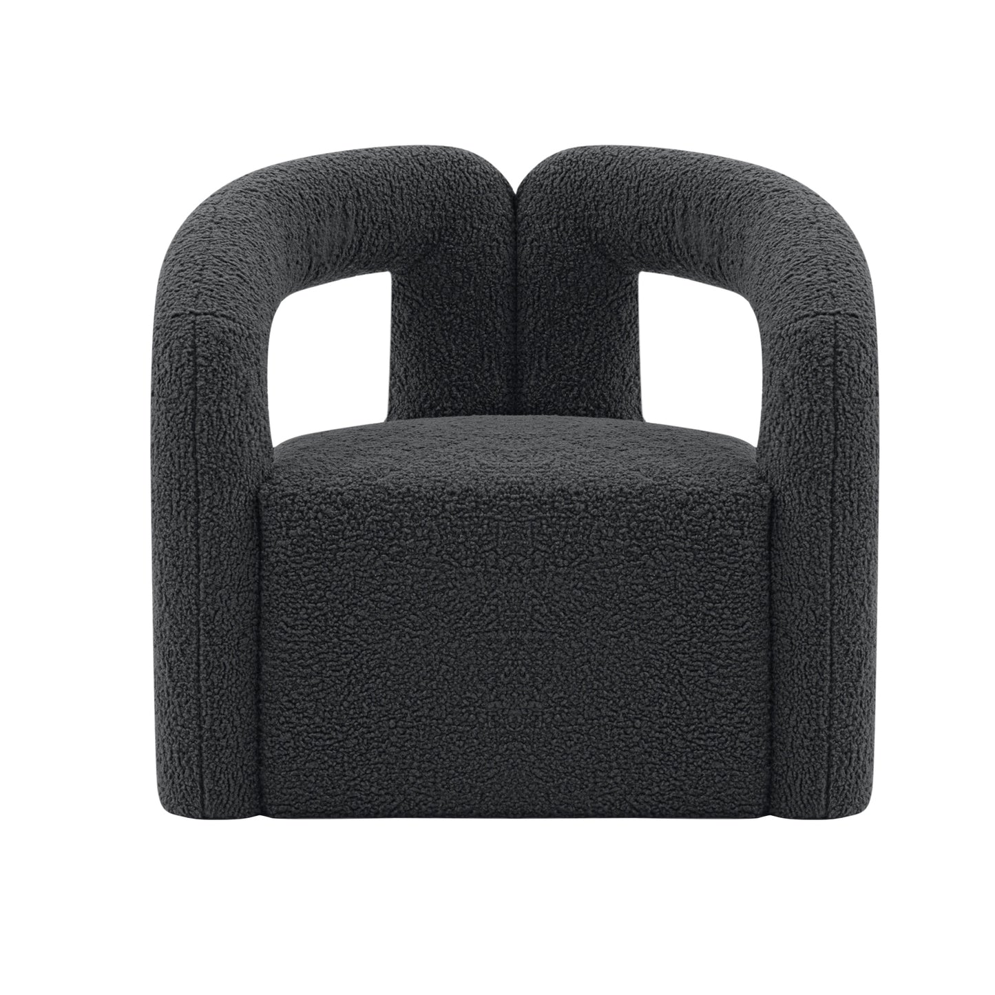 Darian Modern Boucle Lounge Chair in Black AC061-BK