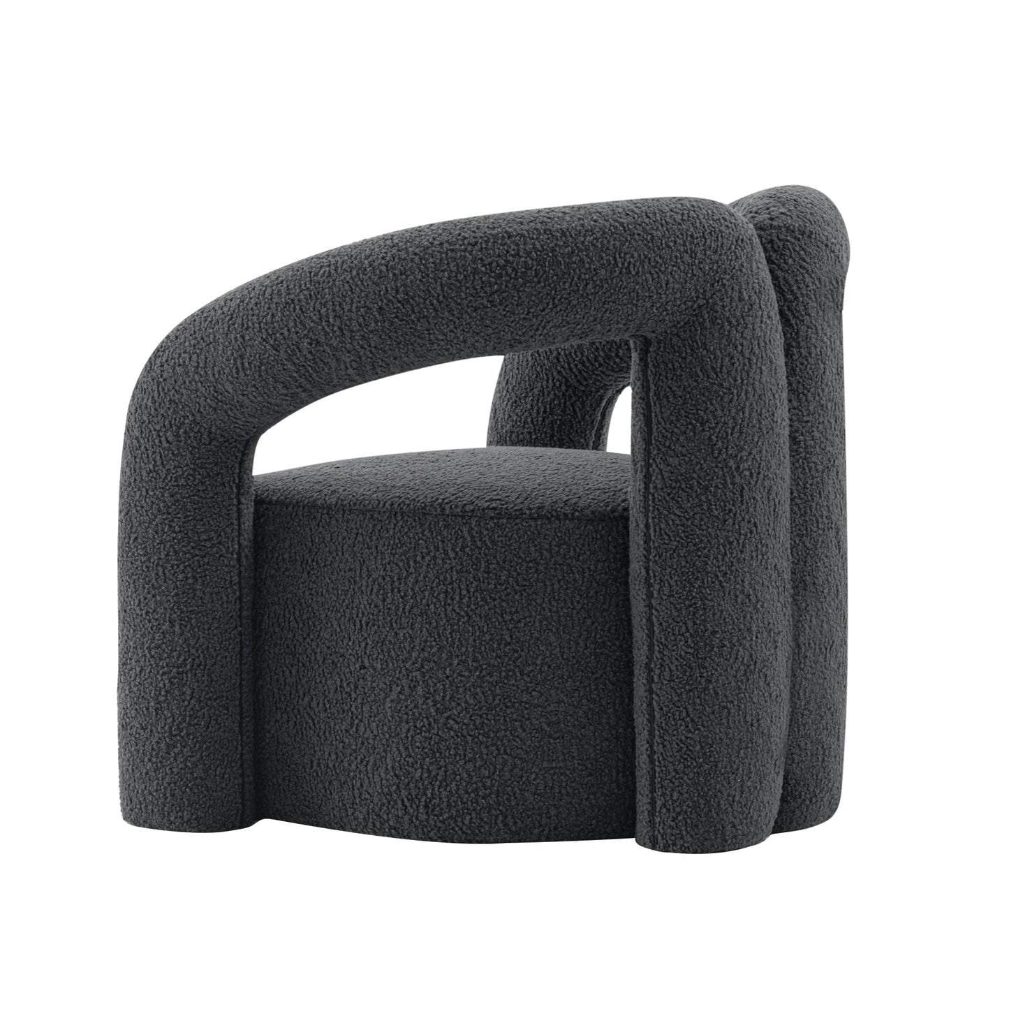 Darian Modern Boucle Lounge Chair in Black AC061-BK