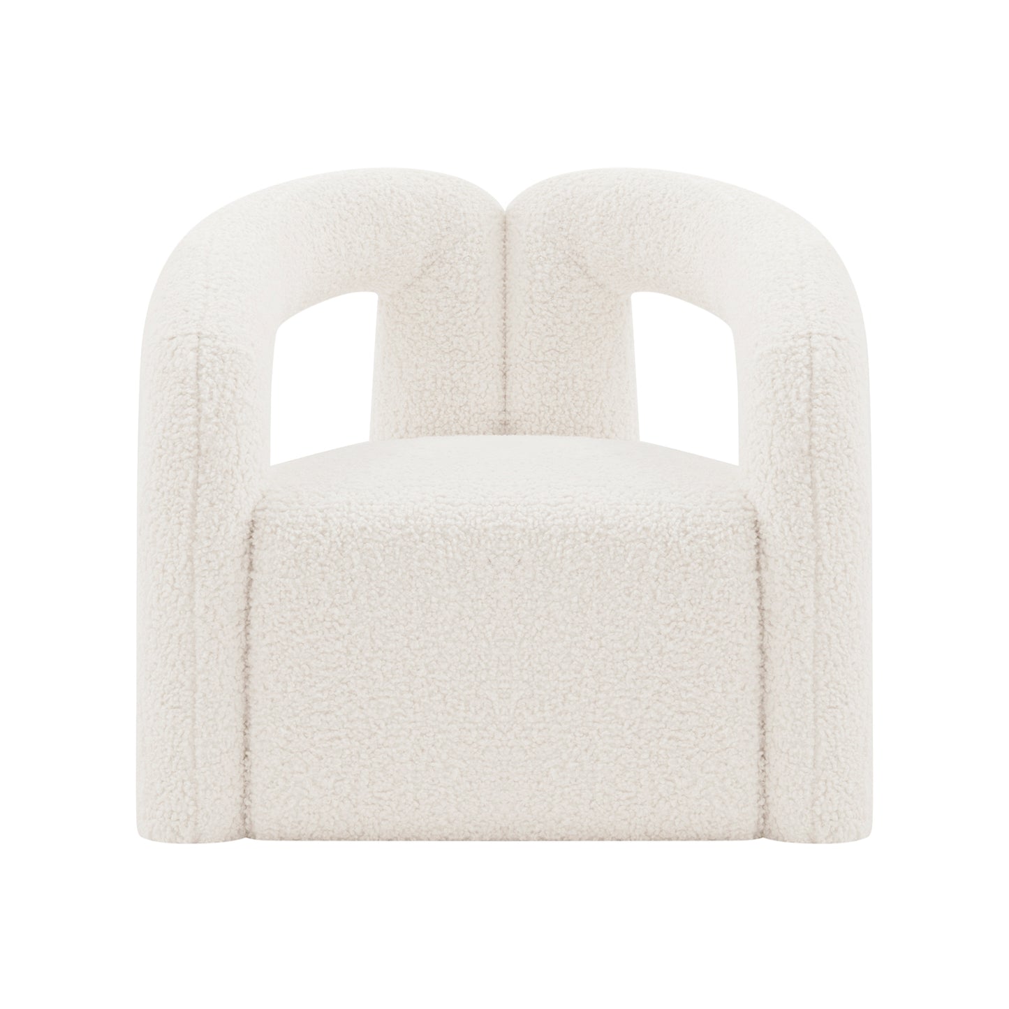 Manhattan Comfort Modern Darian Boucle Accent Chair in Cream AC061-CR