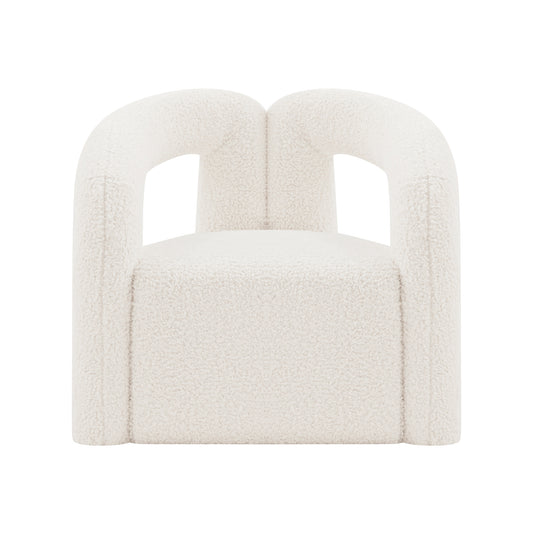 Manhattan Comfort Modern Darian Boucle Accent Chair in Cream AC061-CR