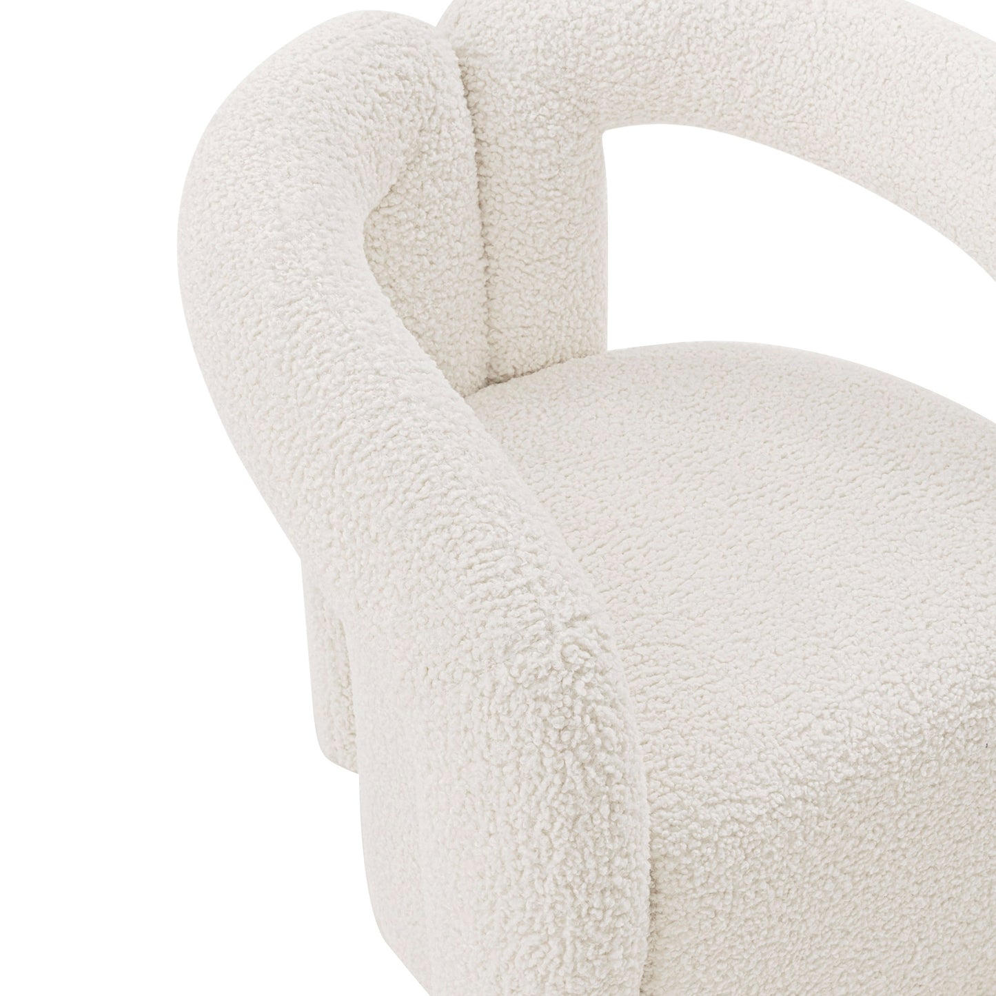 Manhattan Comfort Modern Darian Boucle Accent Chair in Cream AC061-CR